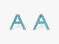 Birthstone Initial Letter Stud Earrings