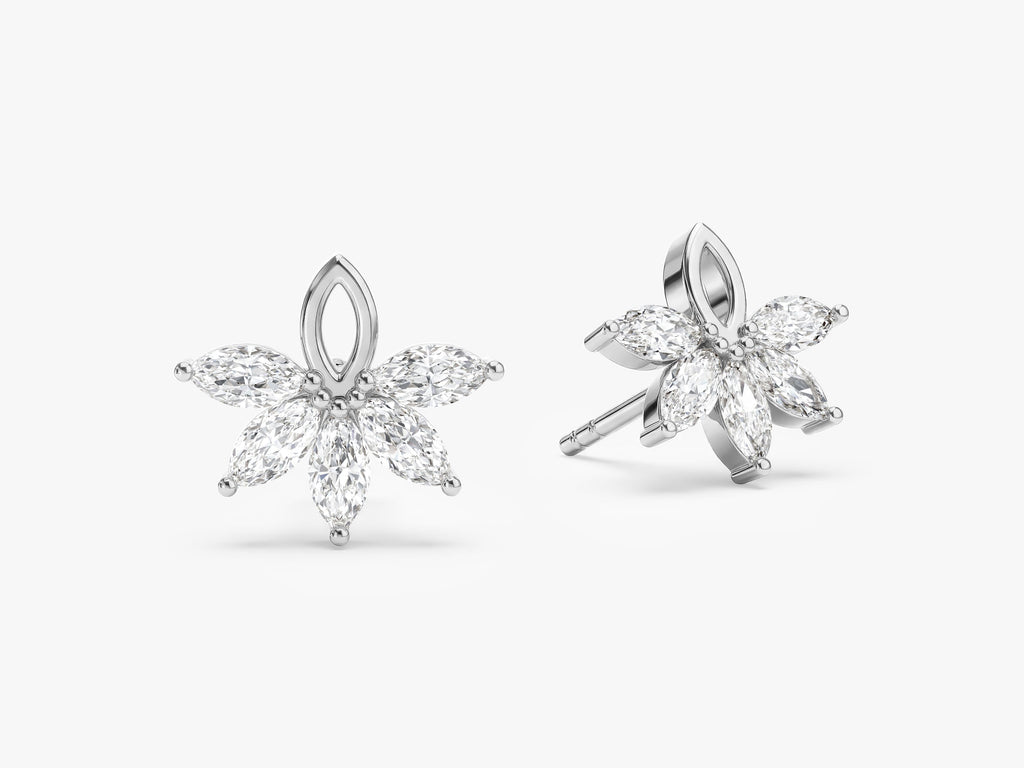 Floral Marquise Stud Earrings