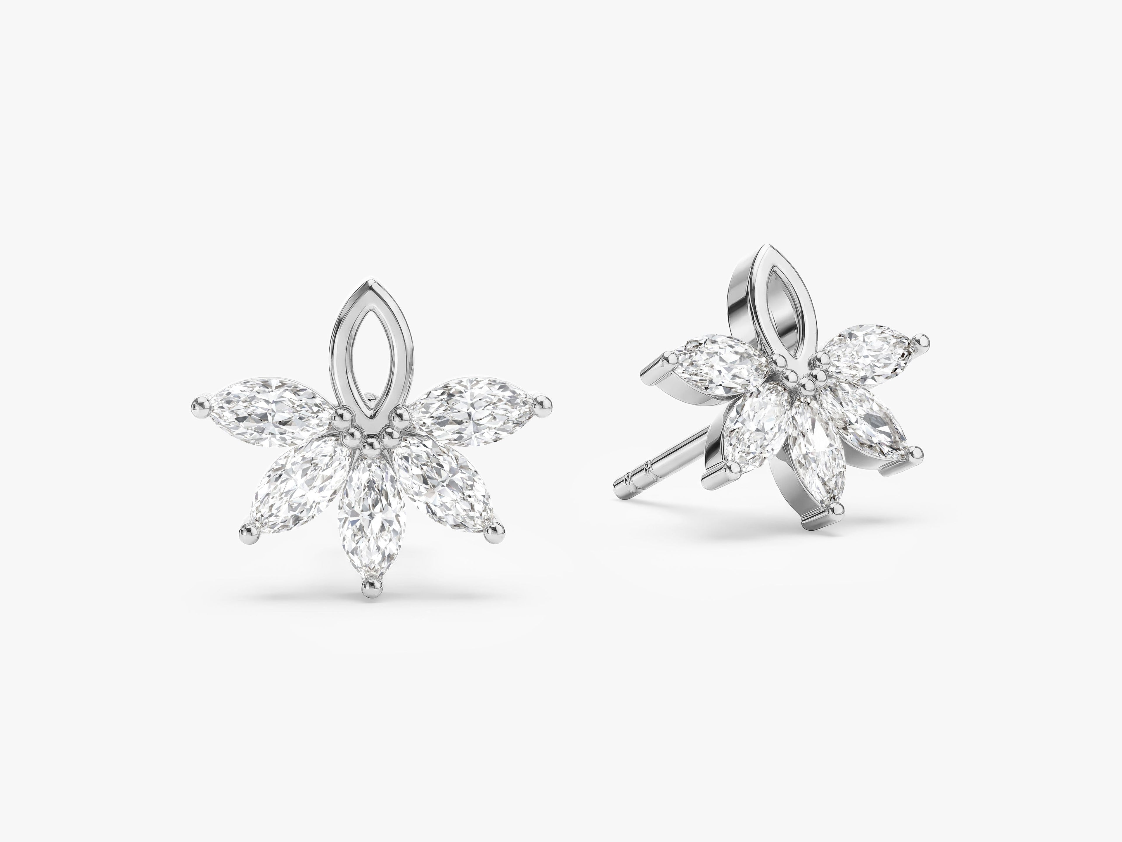 Floral Marquise Stud Earrings