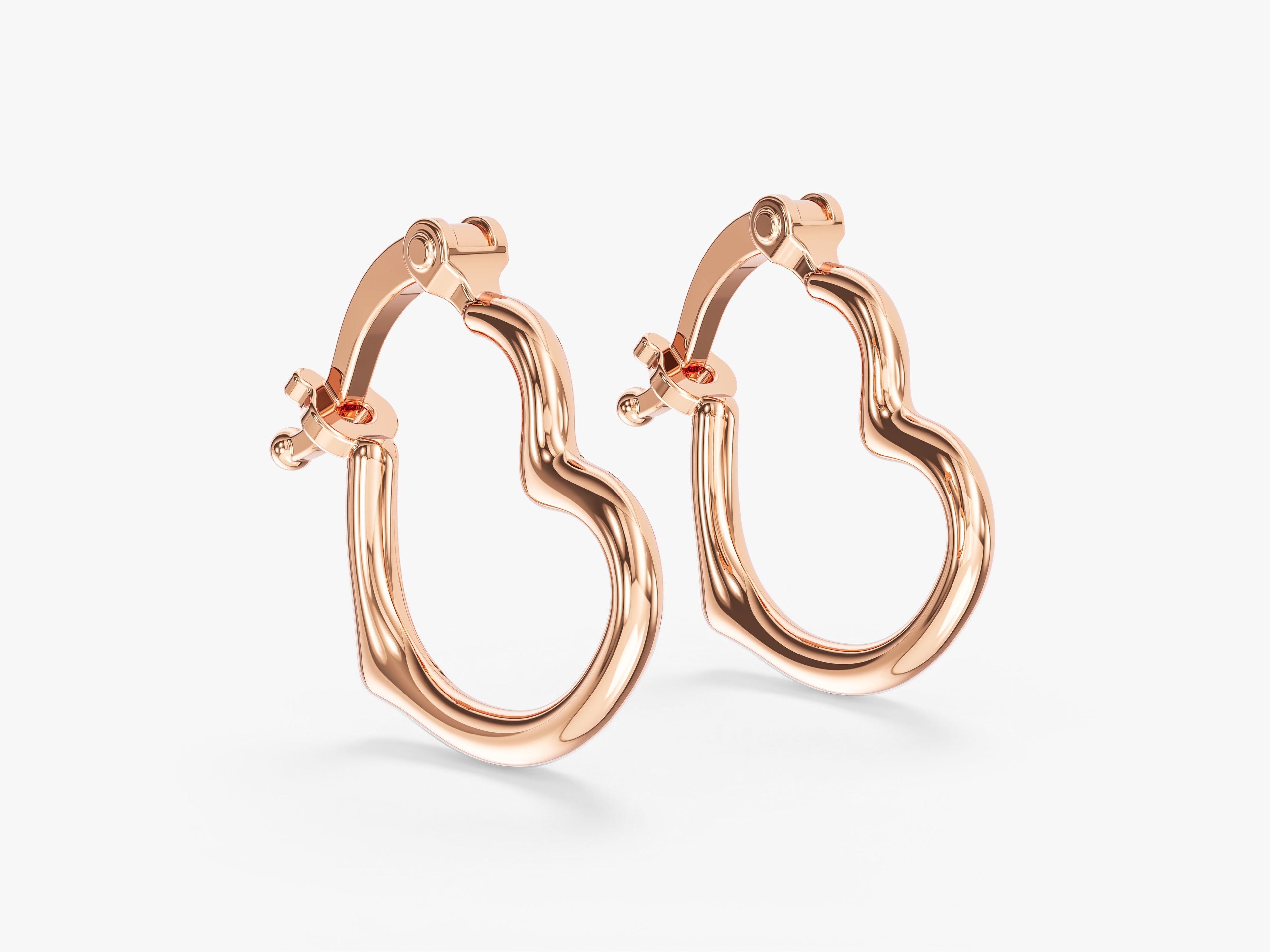 Abstract Heart Hoop Earrings