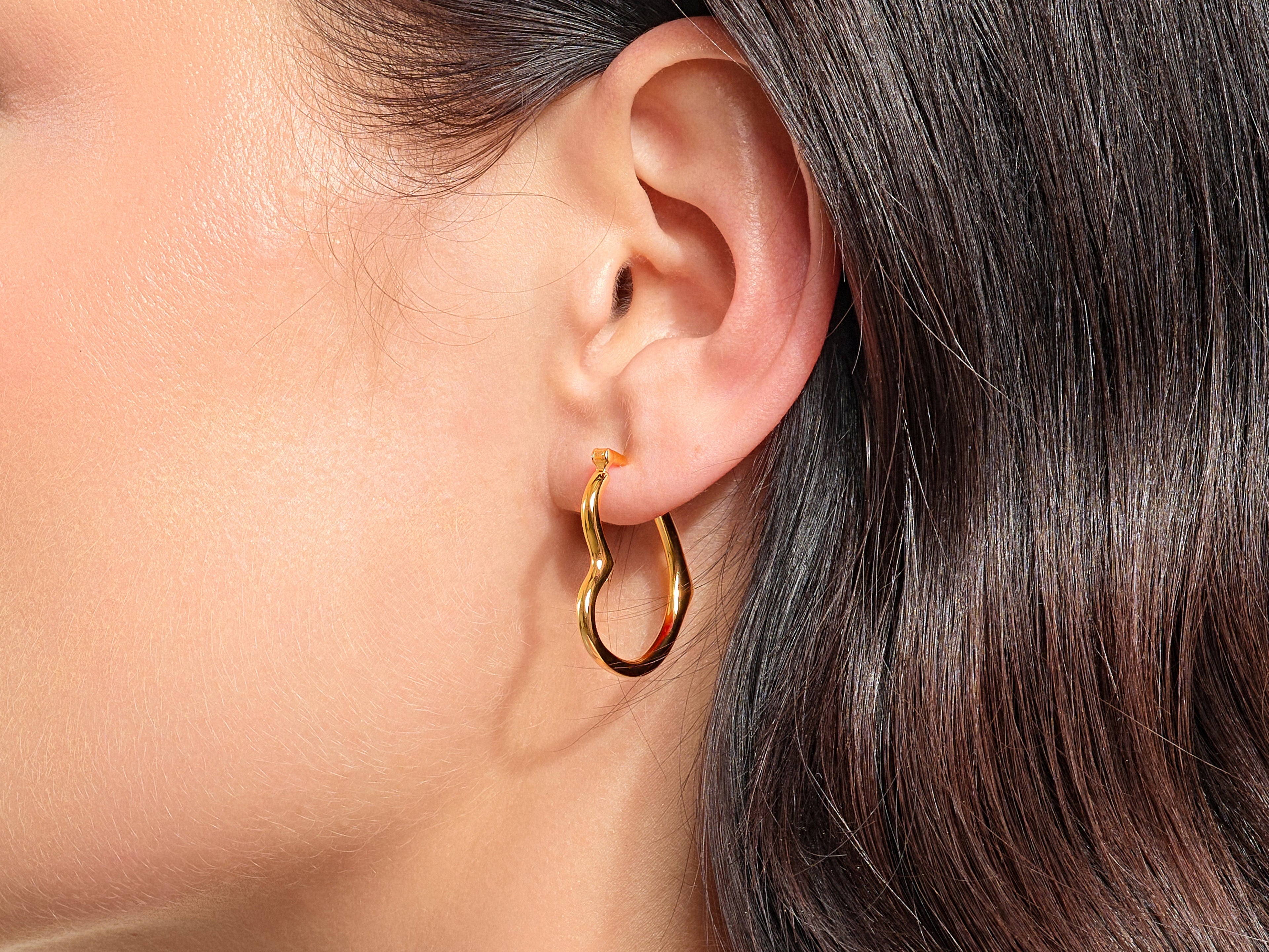 Abstract Heart Hoop Earrings