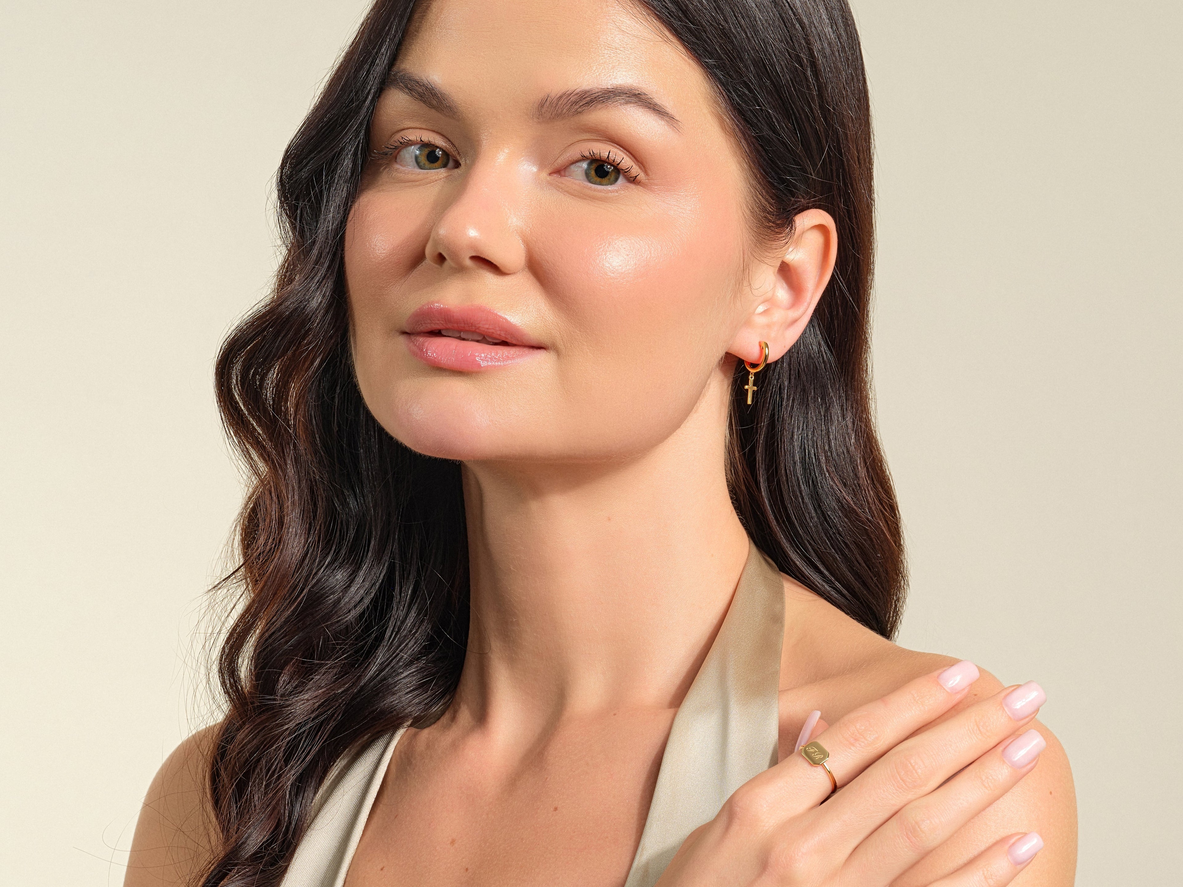 Cross Hoop Earrings