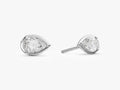 Bezel Pear Solitaire Earrings