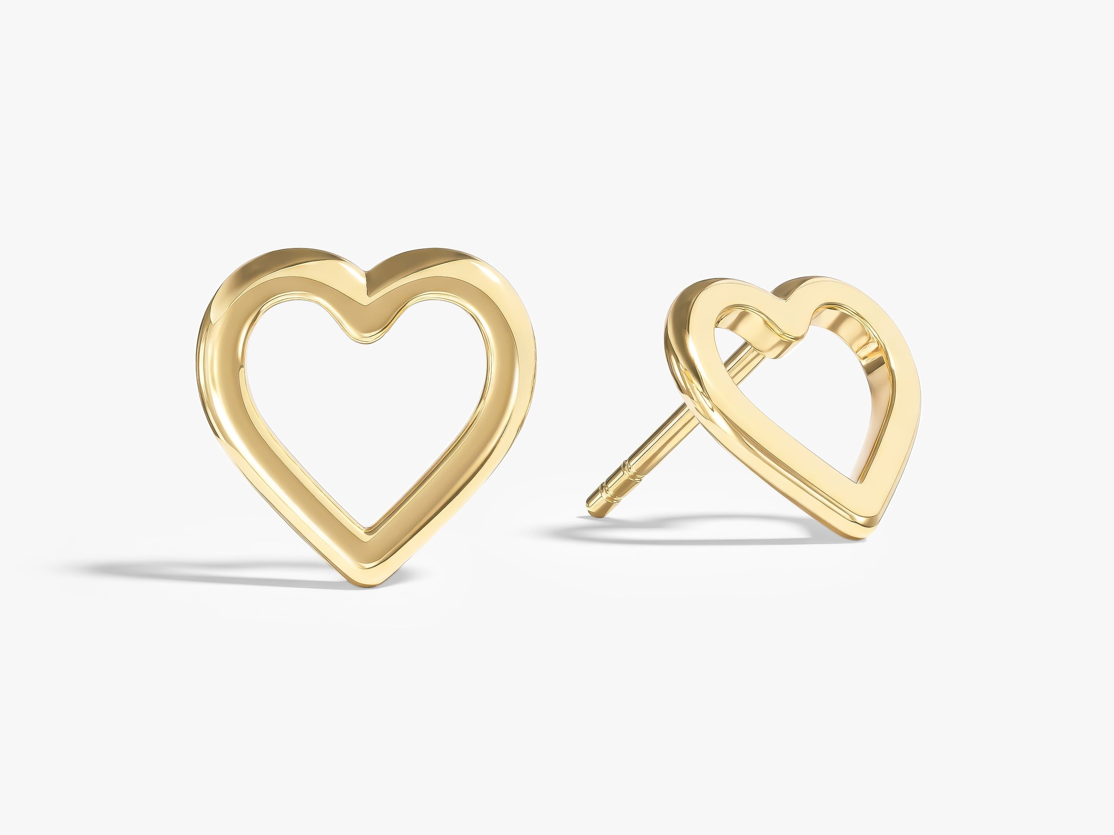 Heart Outline Stud Earrings