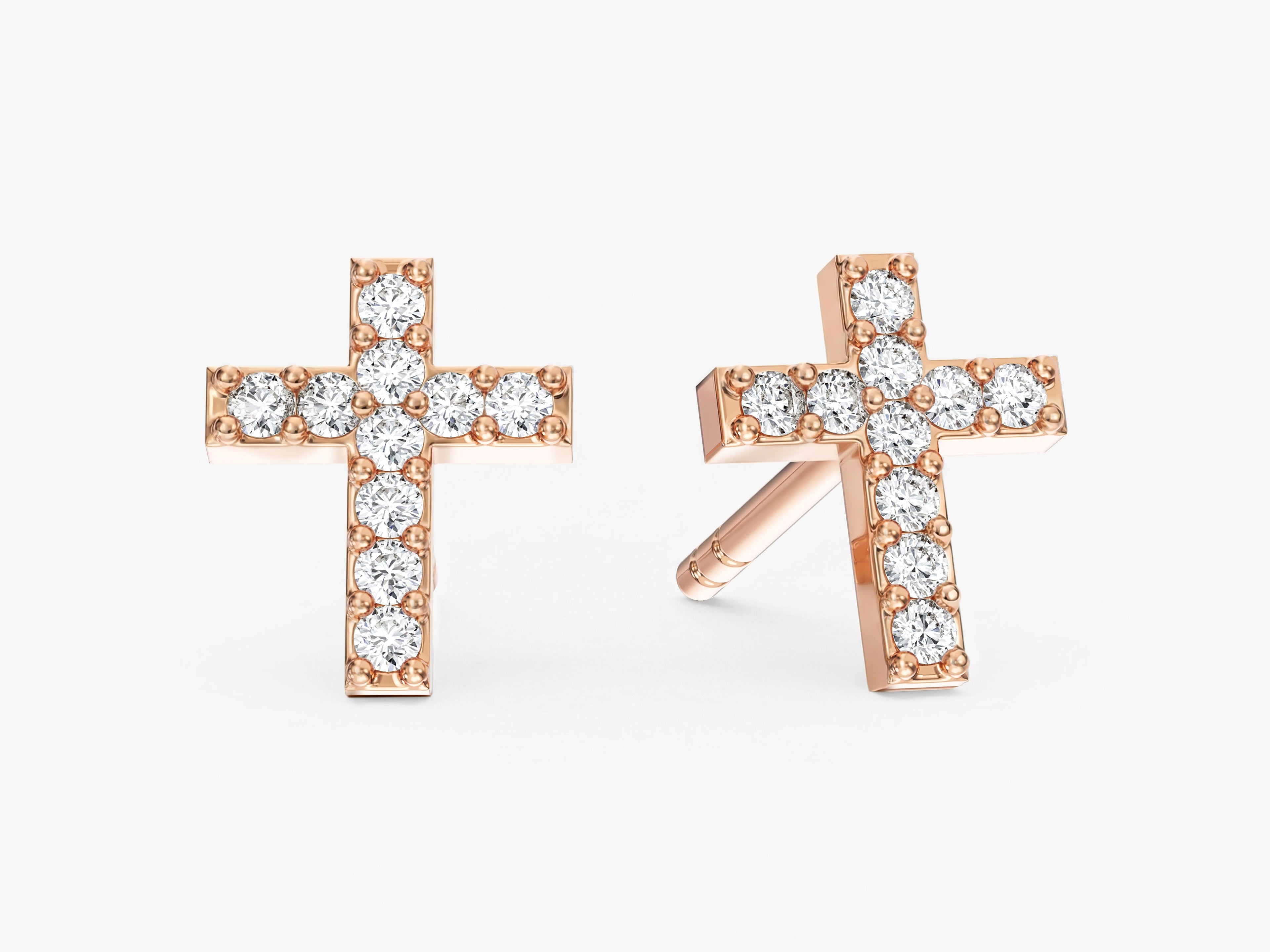 Pave Cross Earrings