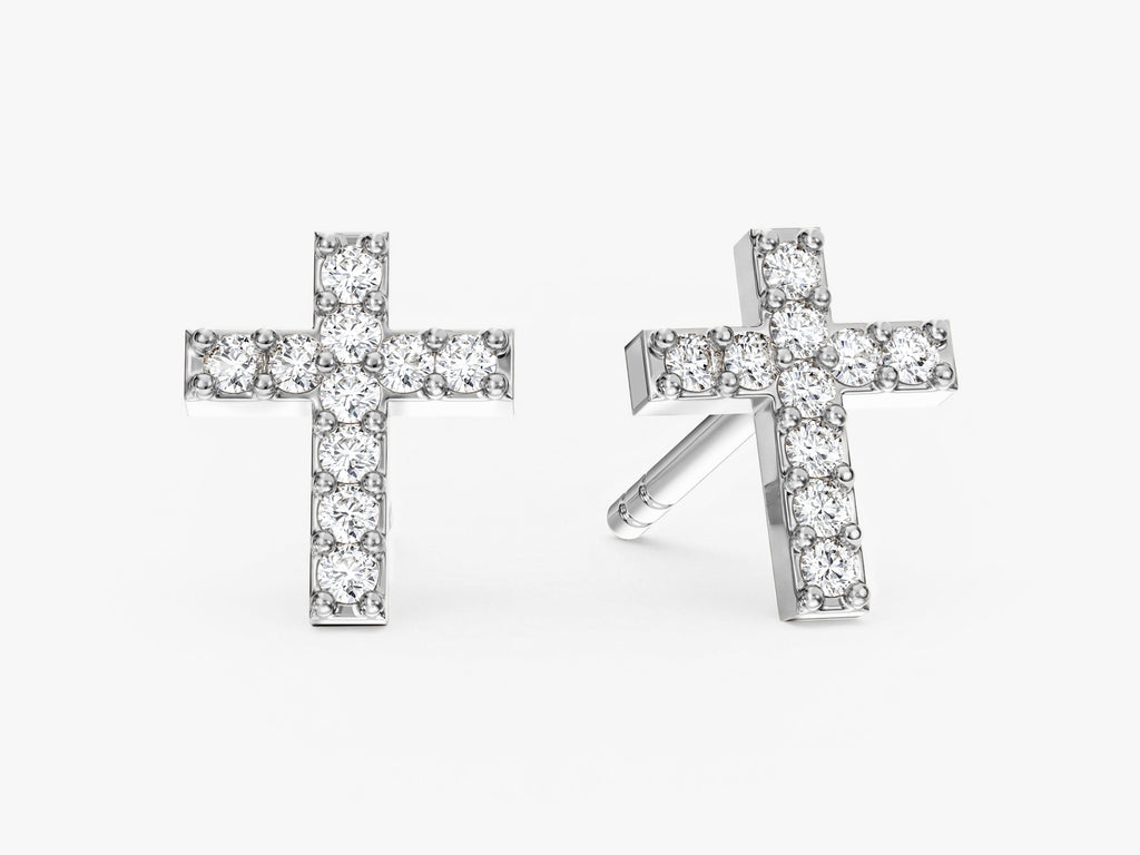 Pave Cross Earrings