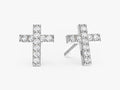 Pave Cross Earrings