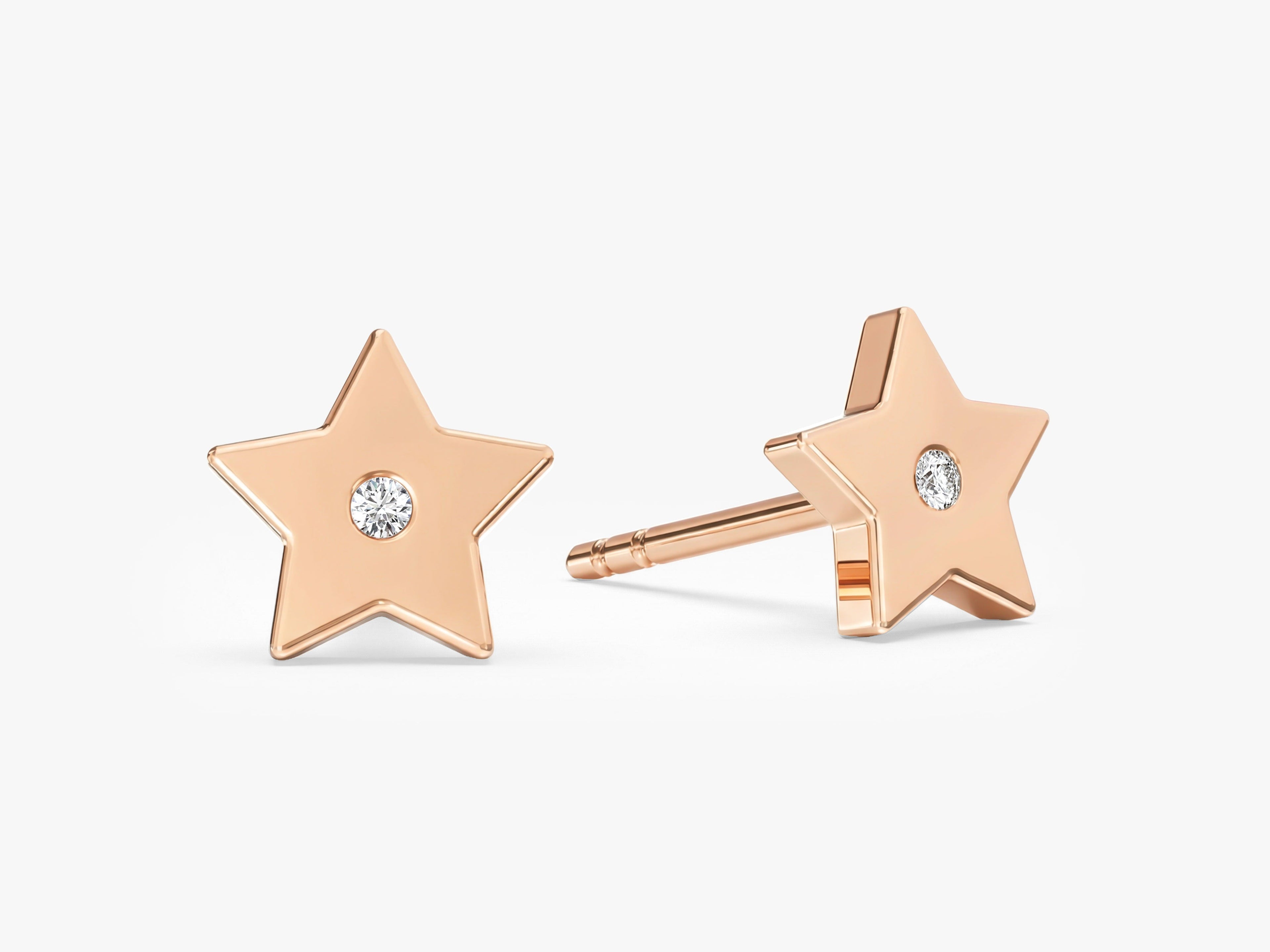 Flush Set Star Earrings