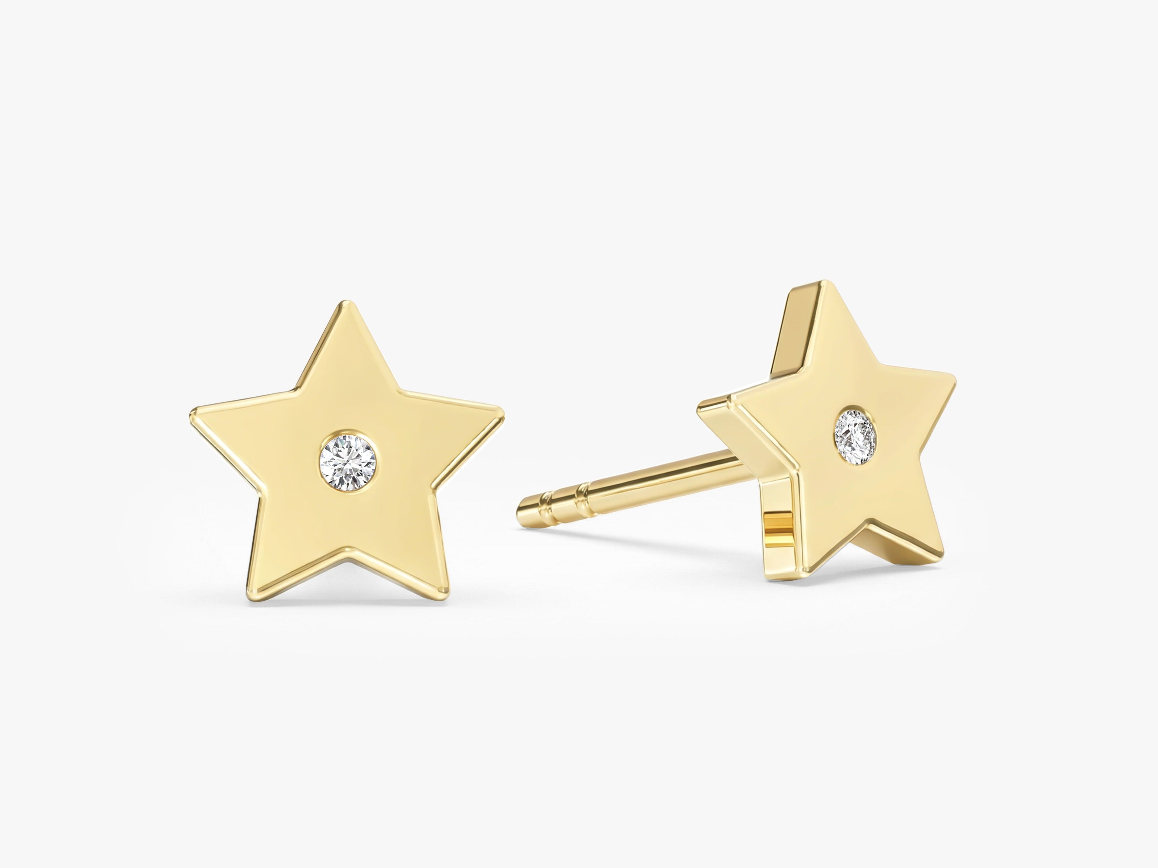 Flush Set Star Earrings