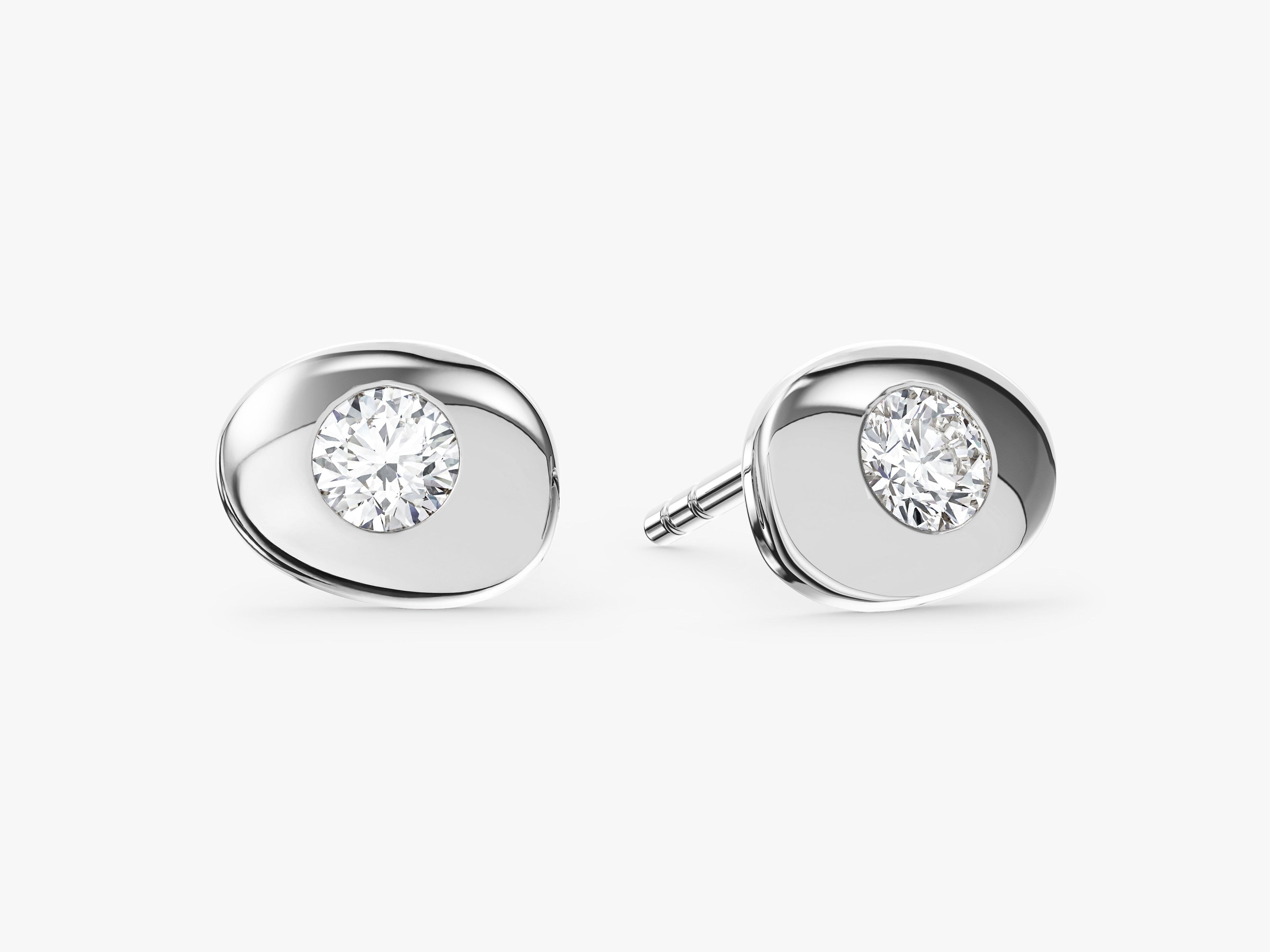 Flush Set Stud Earrings