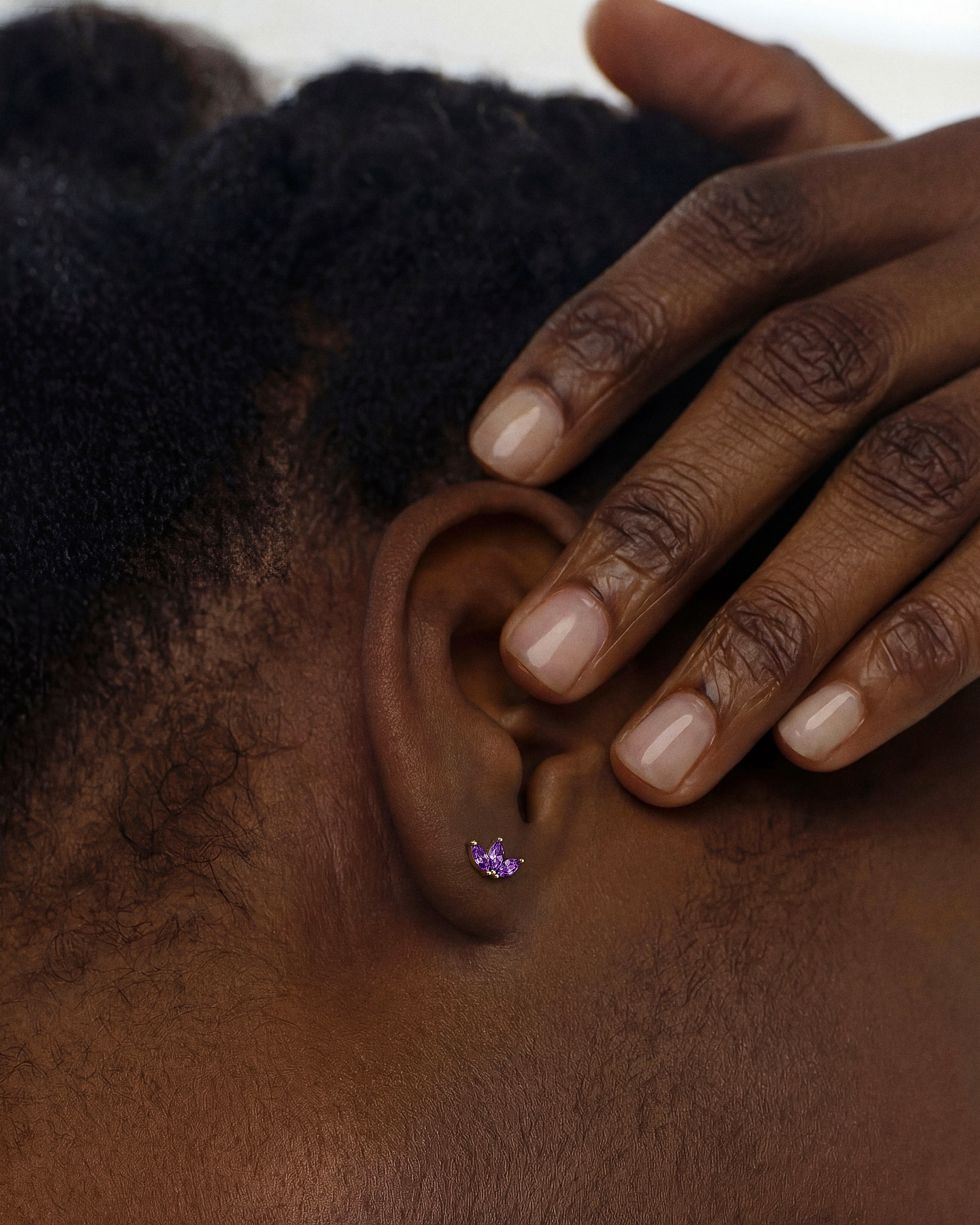 Birthstone Marquise Crown Stud Earrings