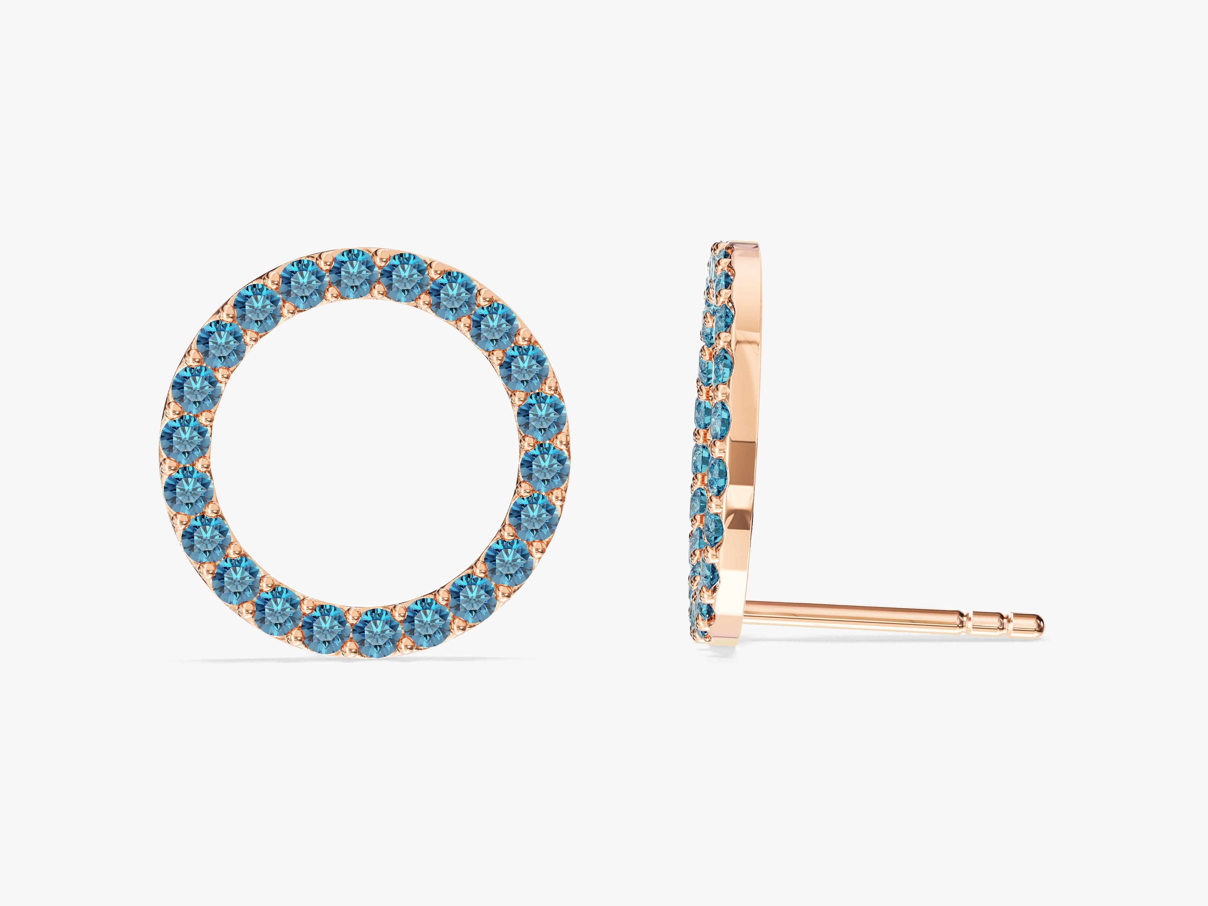 Birthstone Circle Studs
