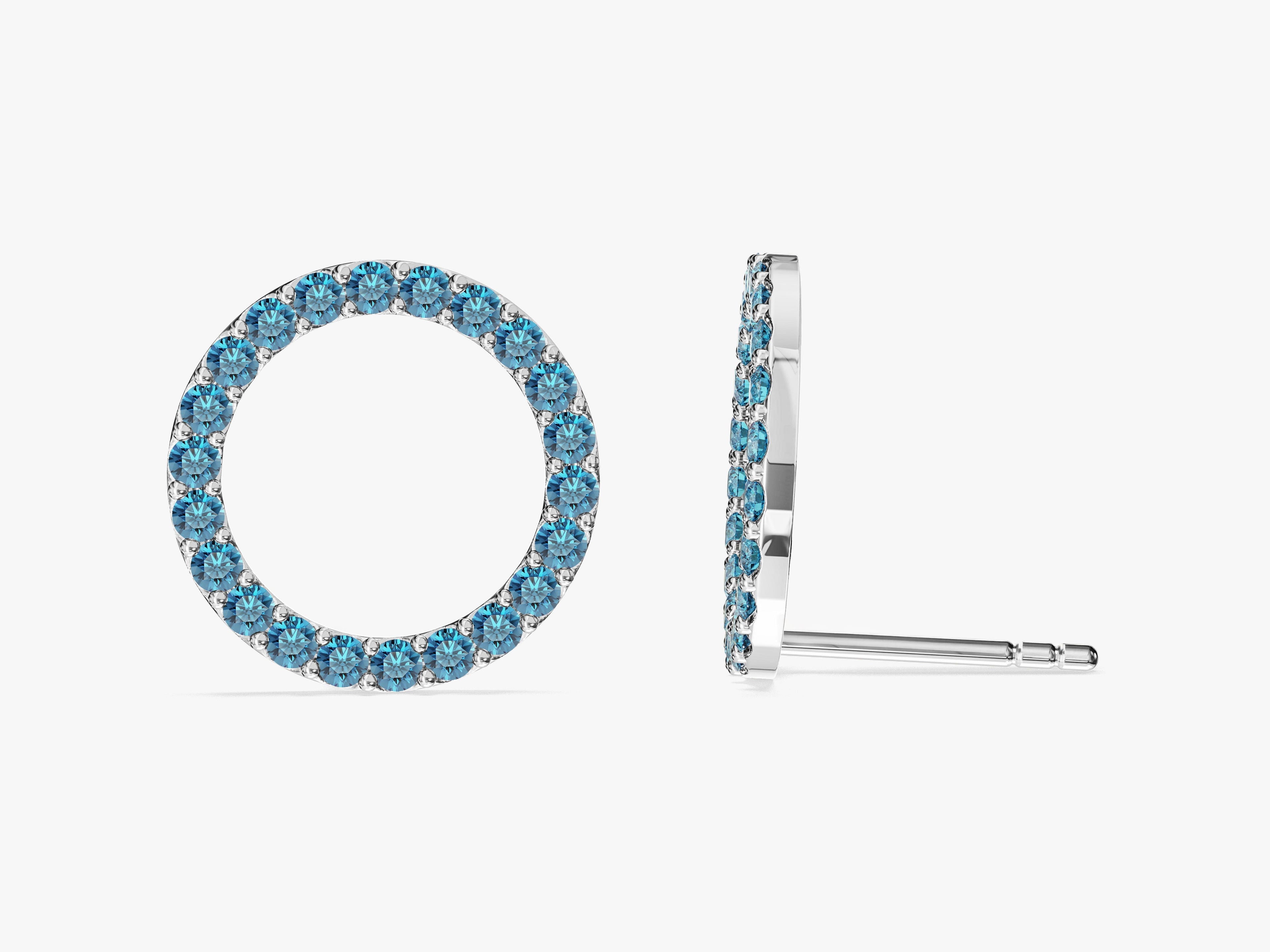 Birthstone Circle Studs