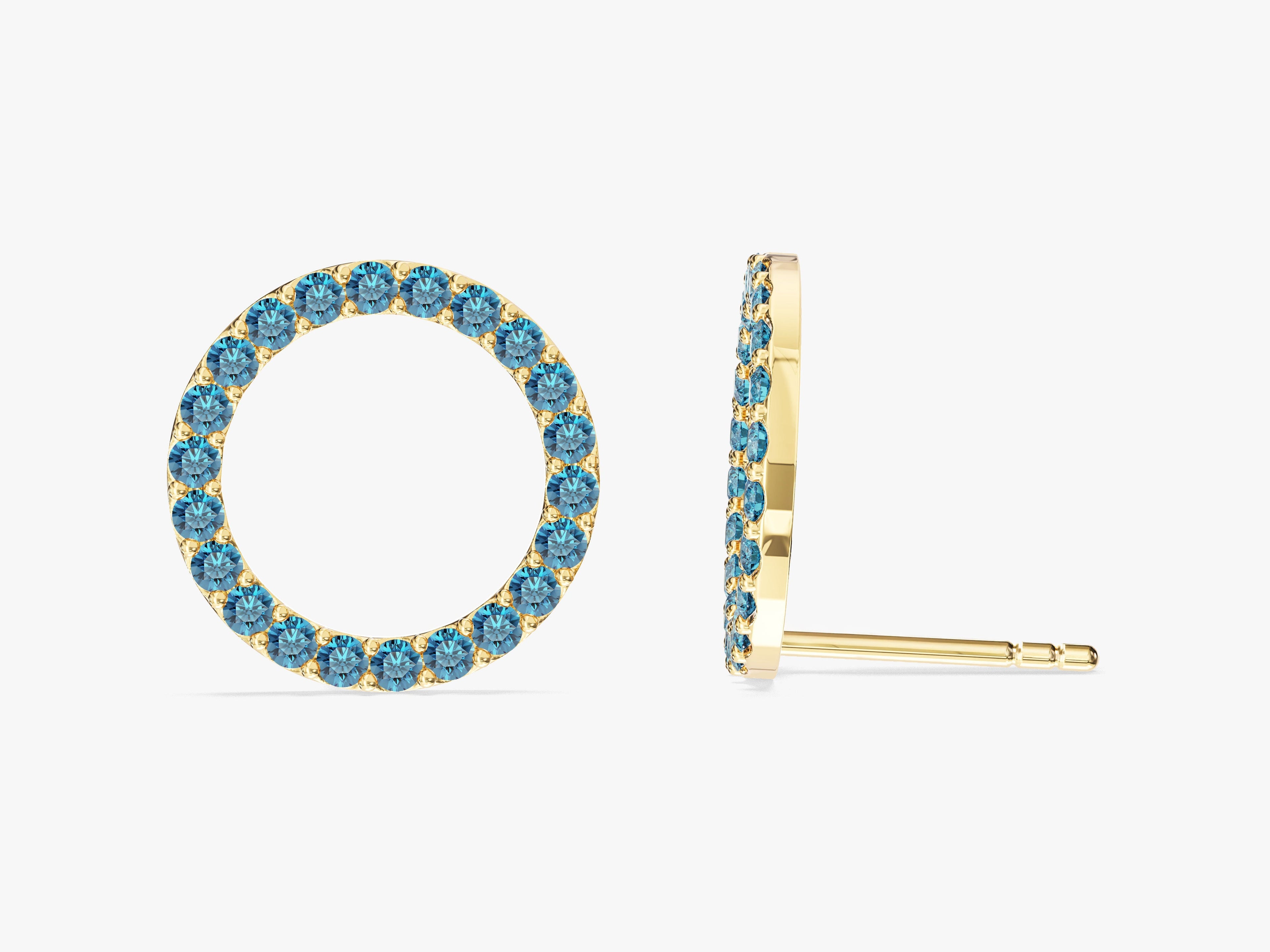 Birthstone Circle Studs