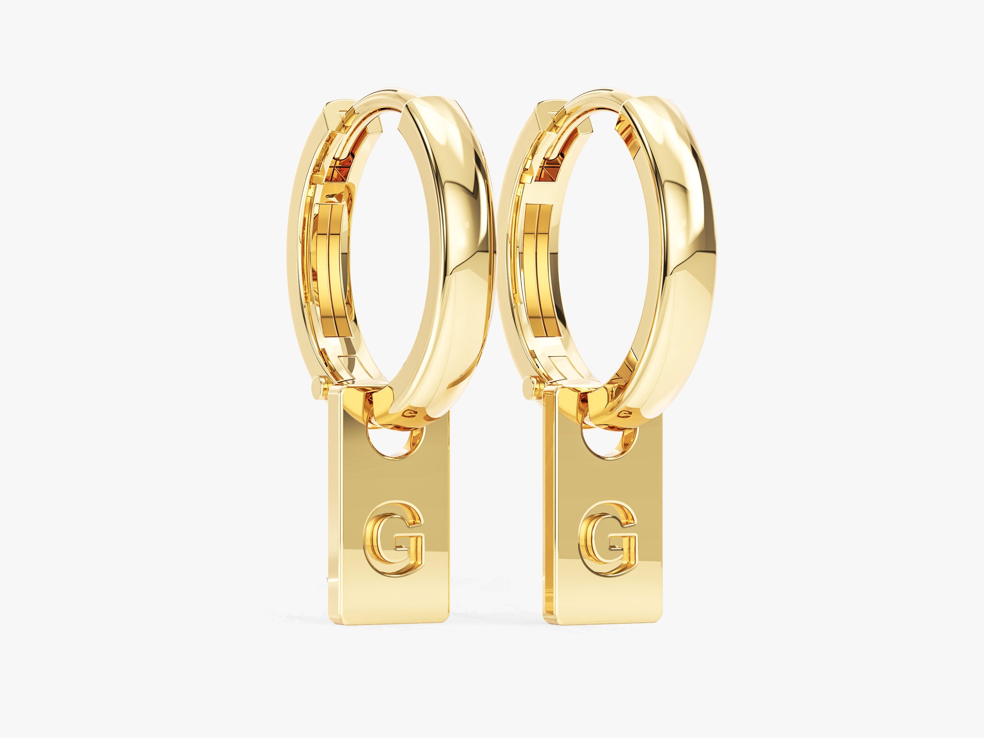 Initial Tag Earrings