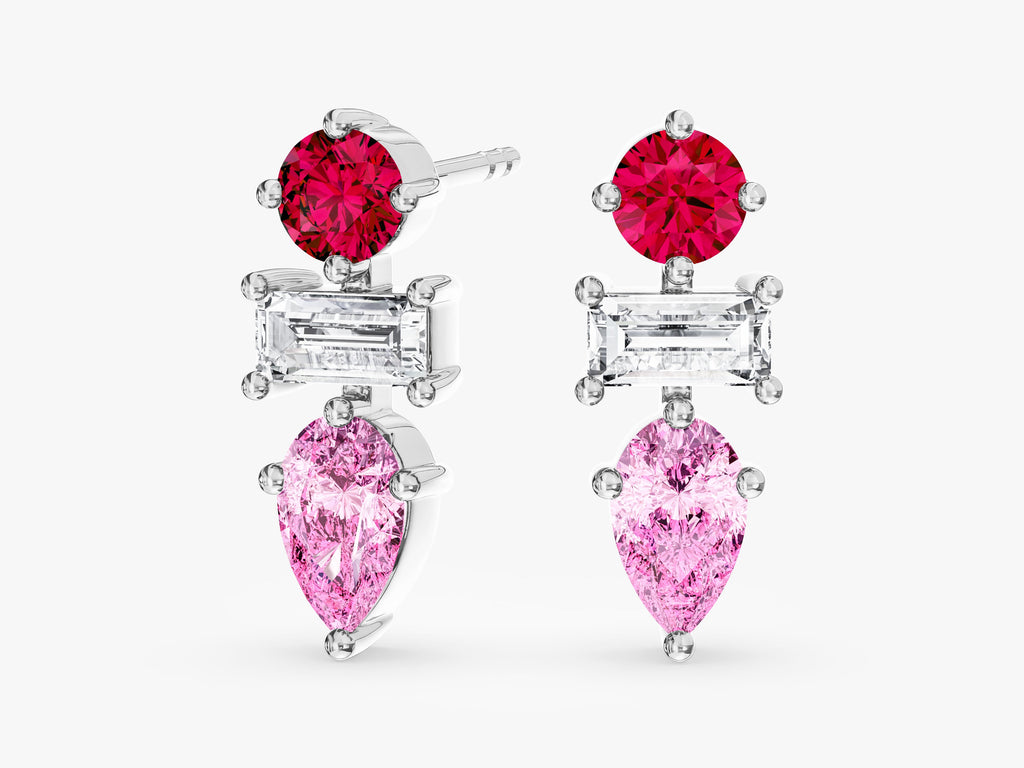 Trio Birthstone Earrings