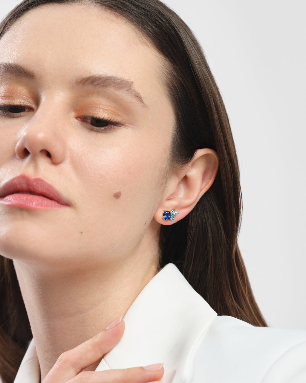 Multi Cut Birthstone Cluster Earrings