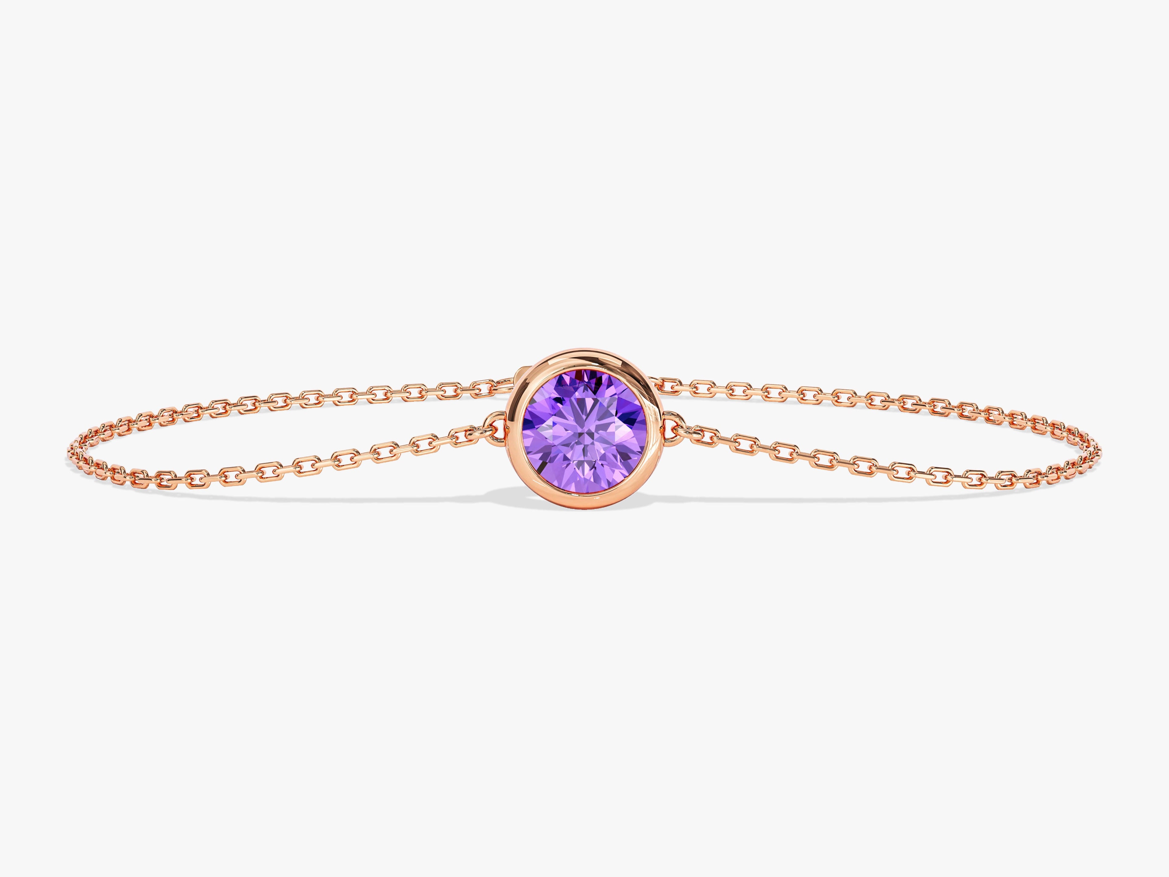 Bezel Set Birthstone Bracelet