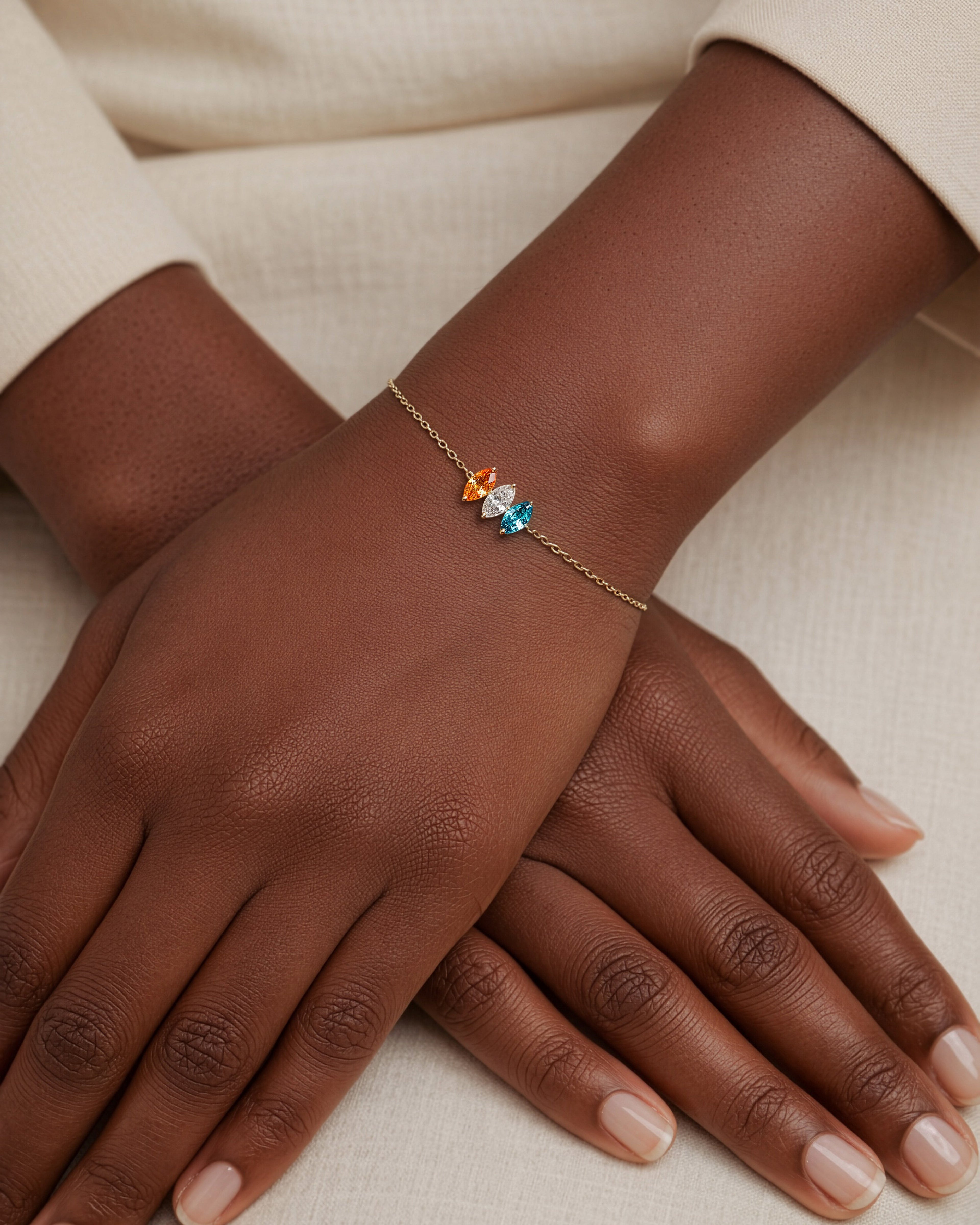 Oval Cut Multi-Stone Birthstone Bracelet