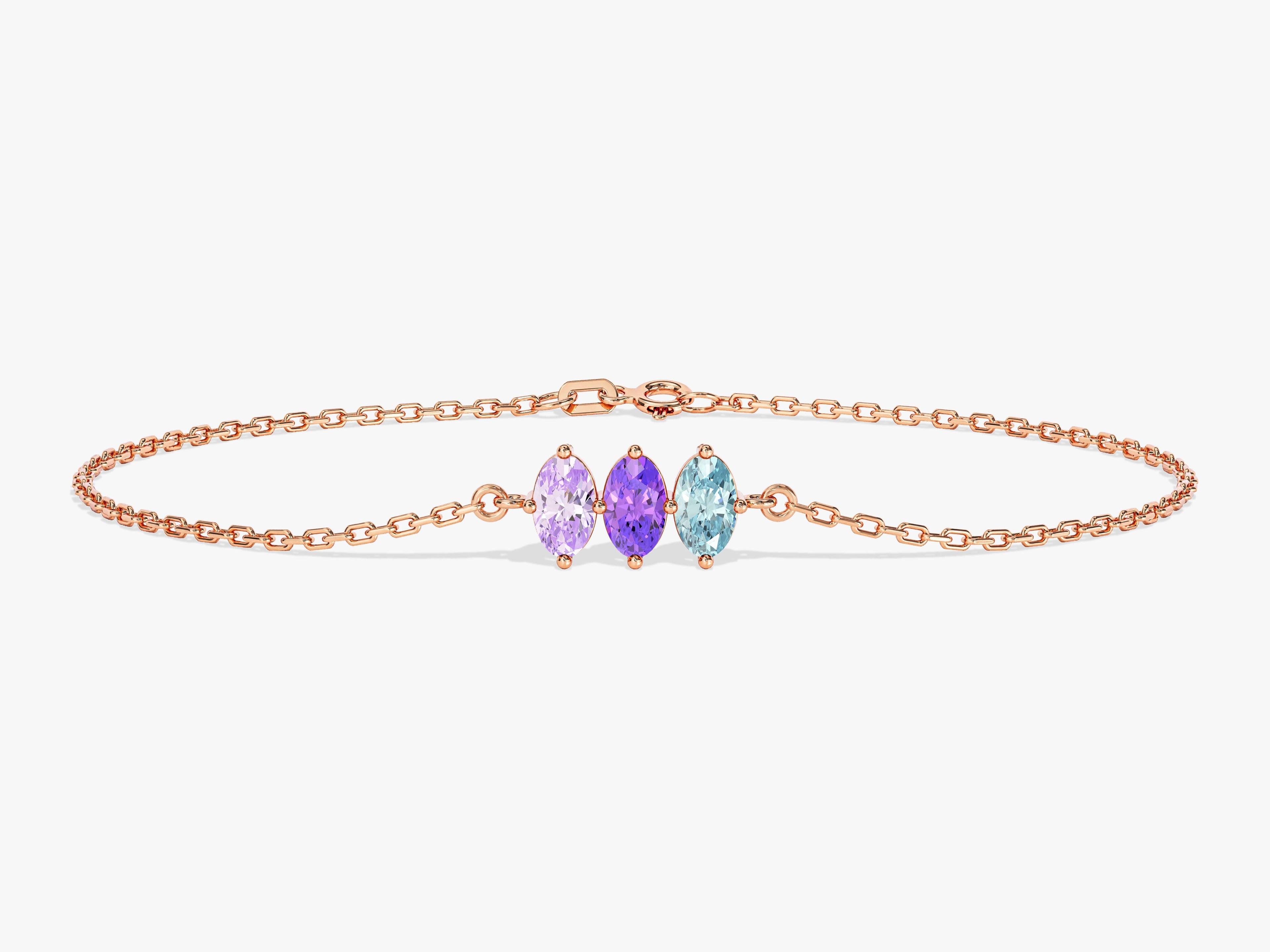 Oval Cut Multi-Stone Birthstone Bracelet