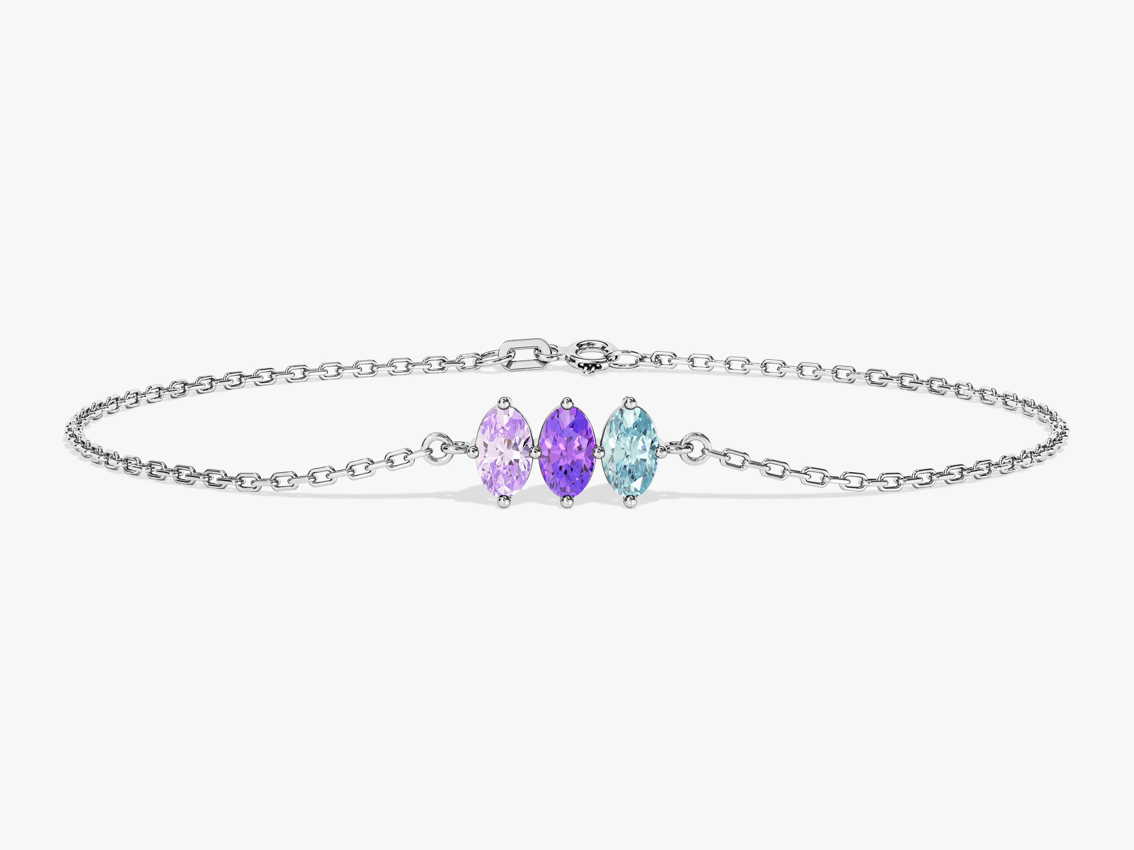 Oval Cut Multi-Stone Birthstone Bracelet