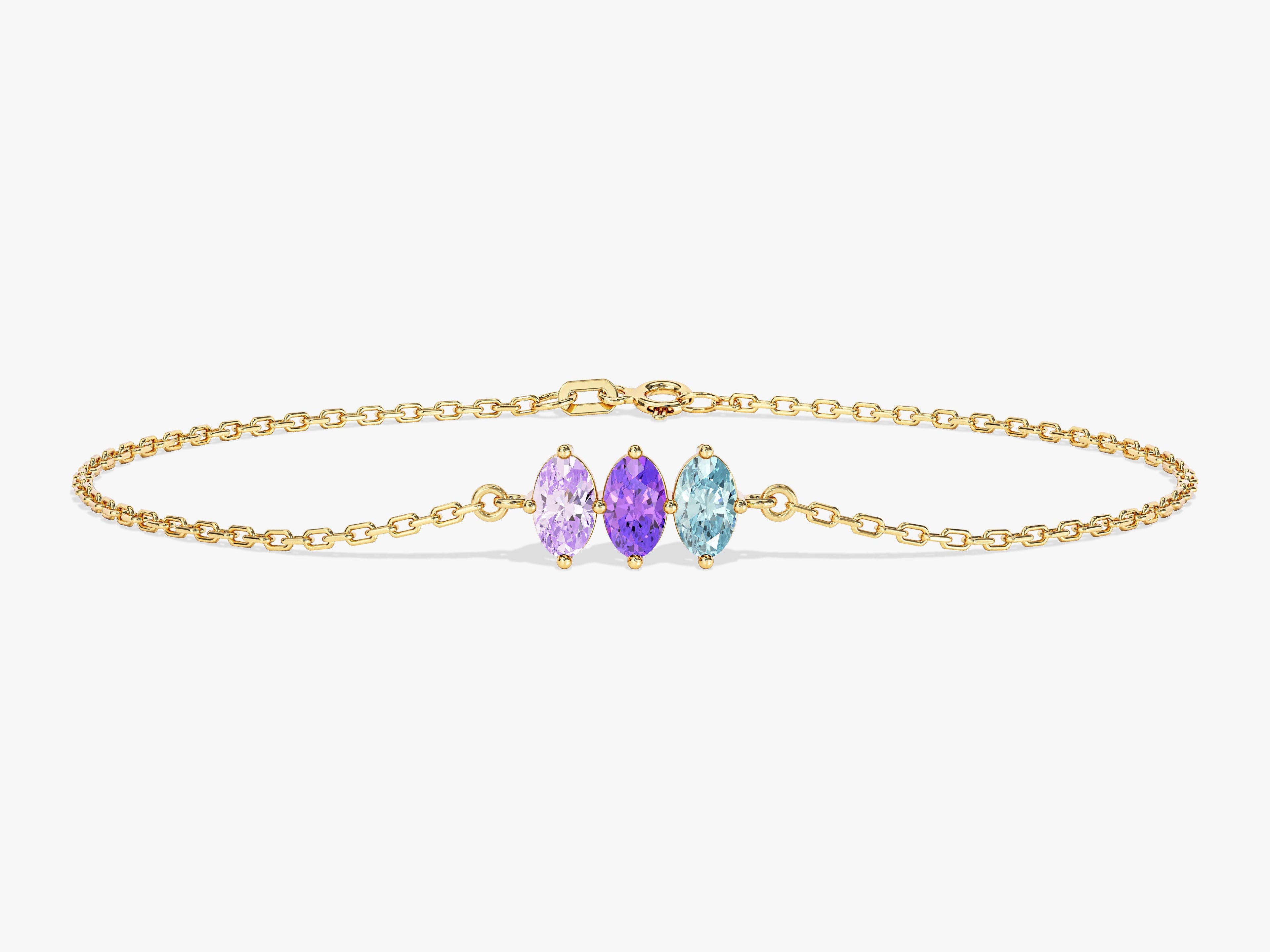 Oval Cut Multi-Stone Birthstone Bracelet