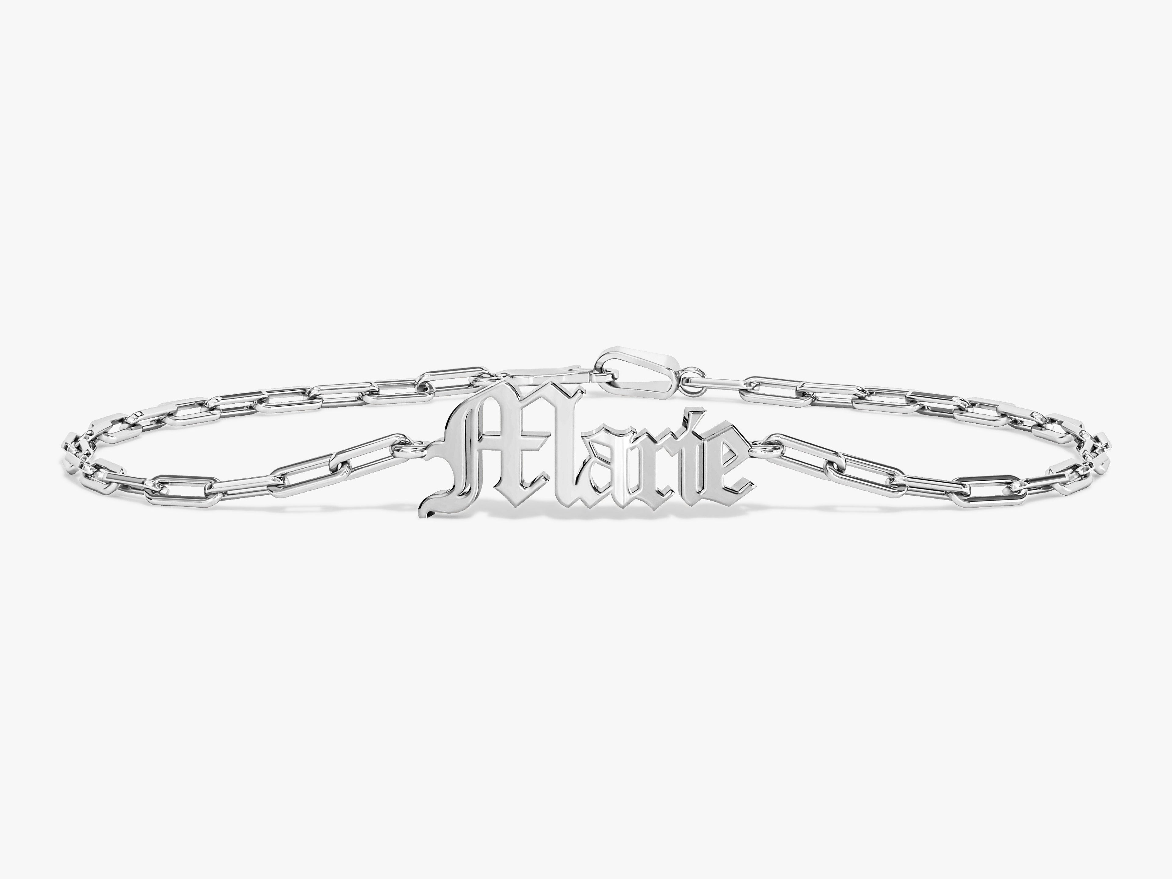 Paperclip Chain Name Bracelet