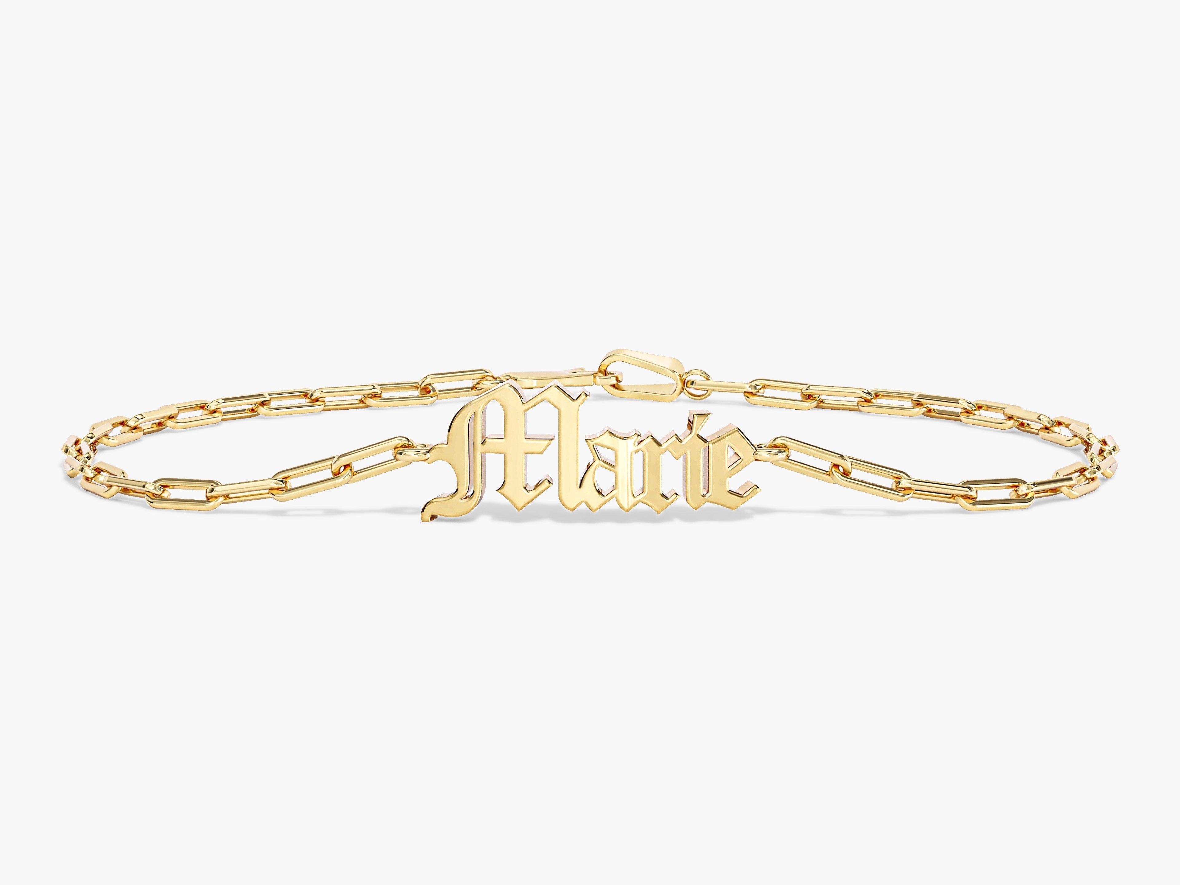 Paperclip Chain Name Bracelet