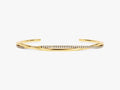 Twisted Diamond Open Cuff Bracelet in 14k Gold