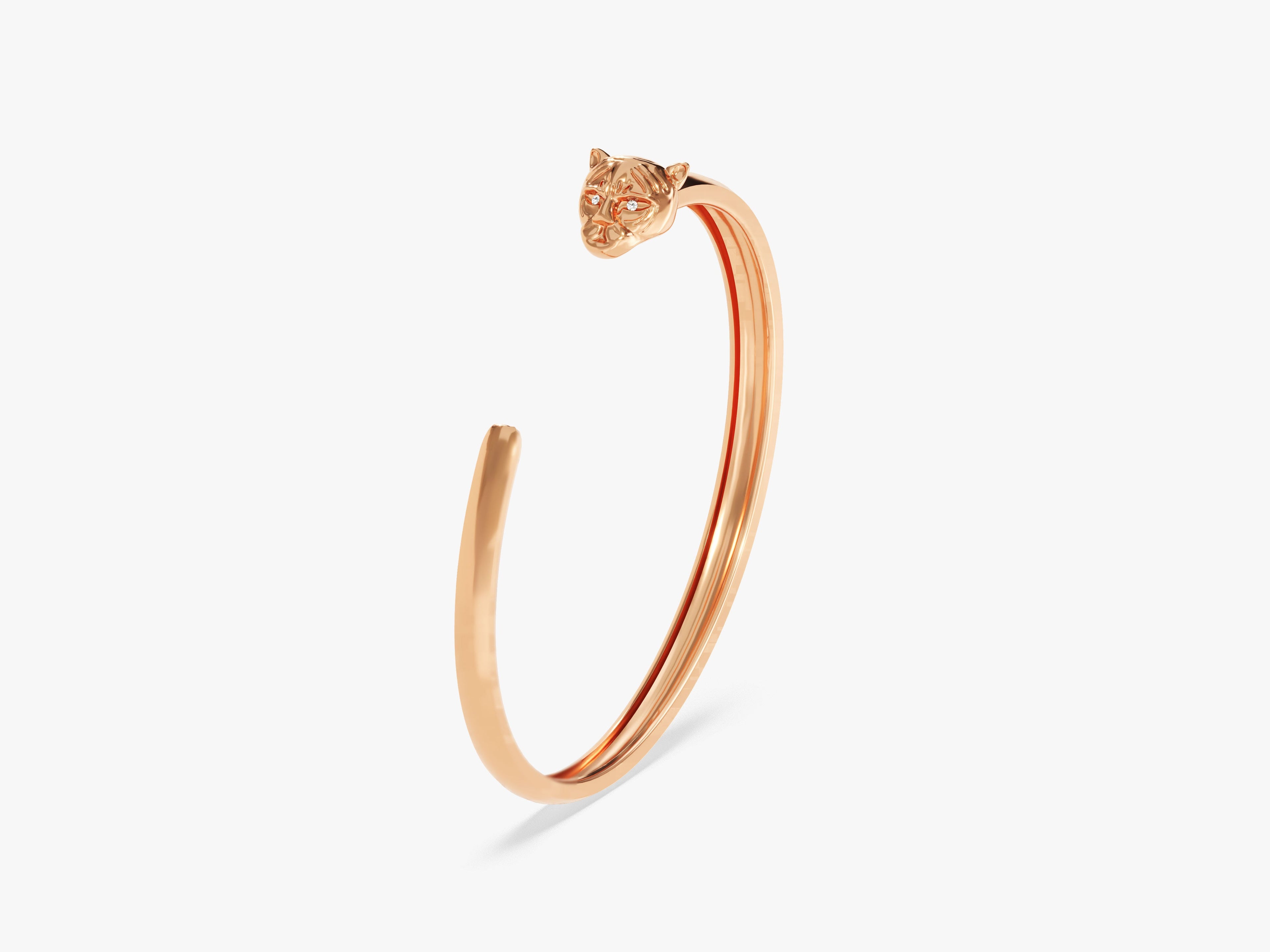 Tiger Cuff Bracelet in 14k Gold
