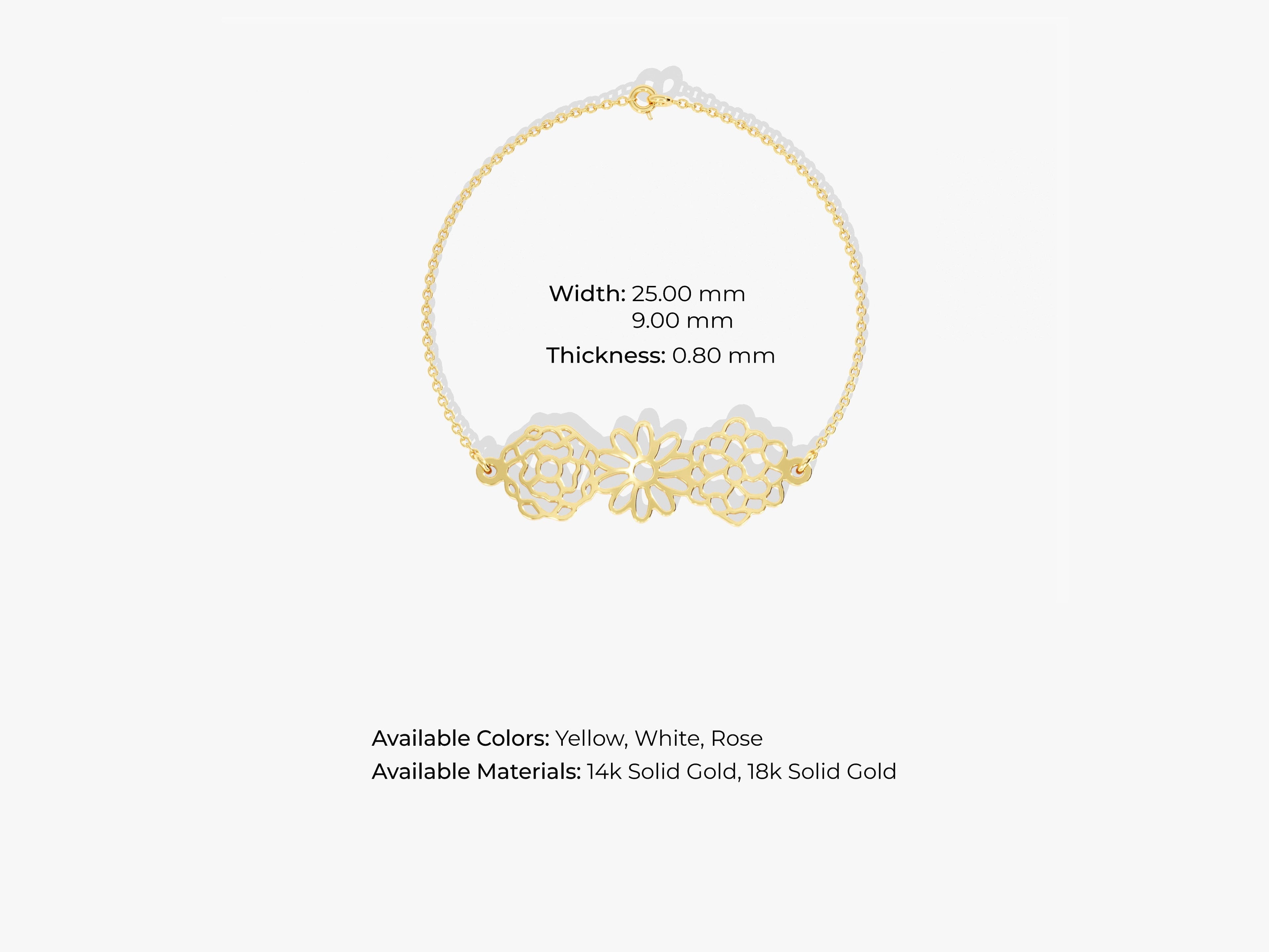 Plain Birthflower Bracelet