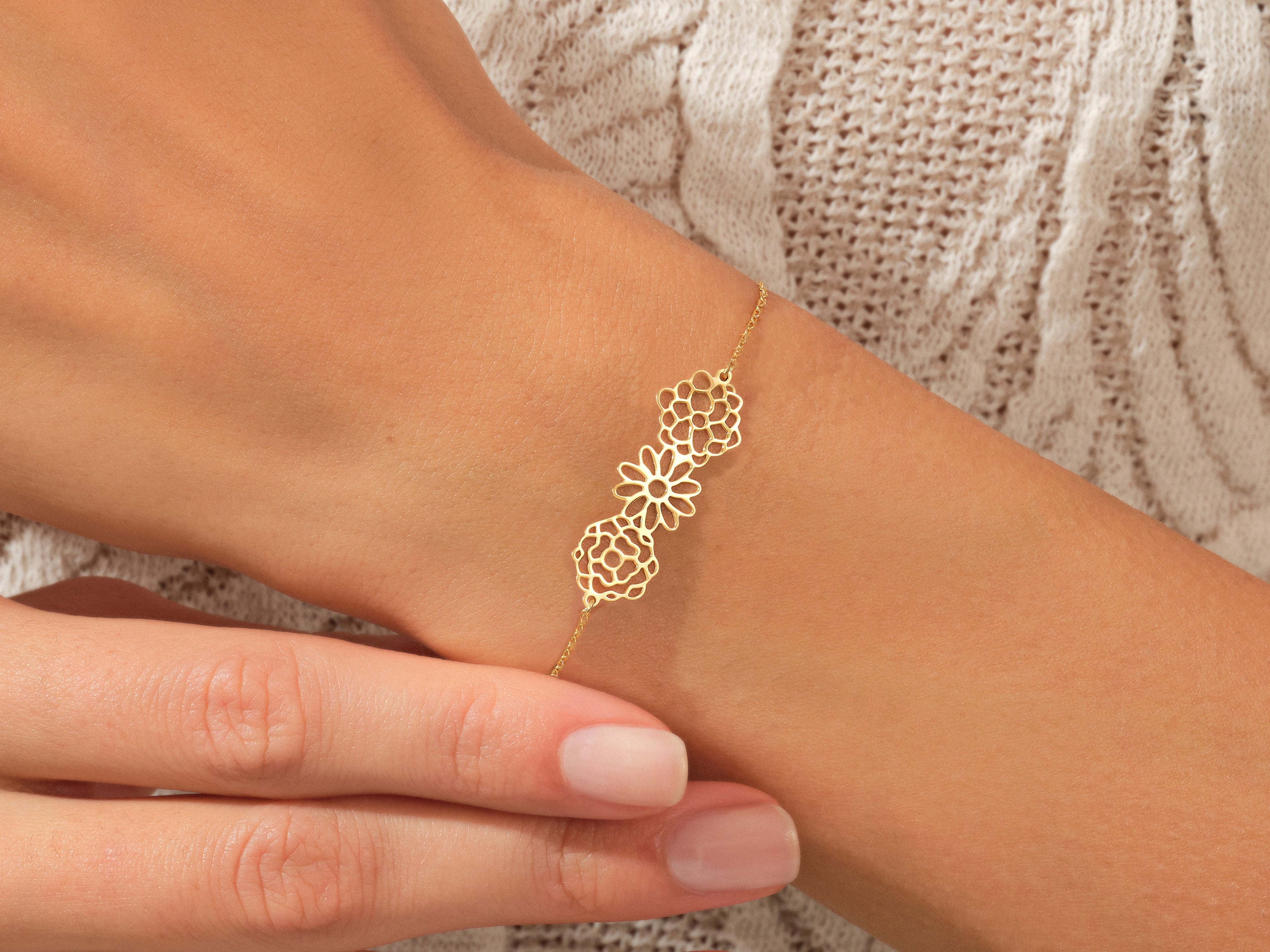 Plain Birthflower Bracelet