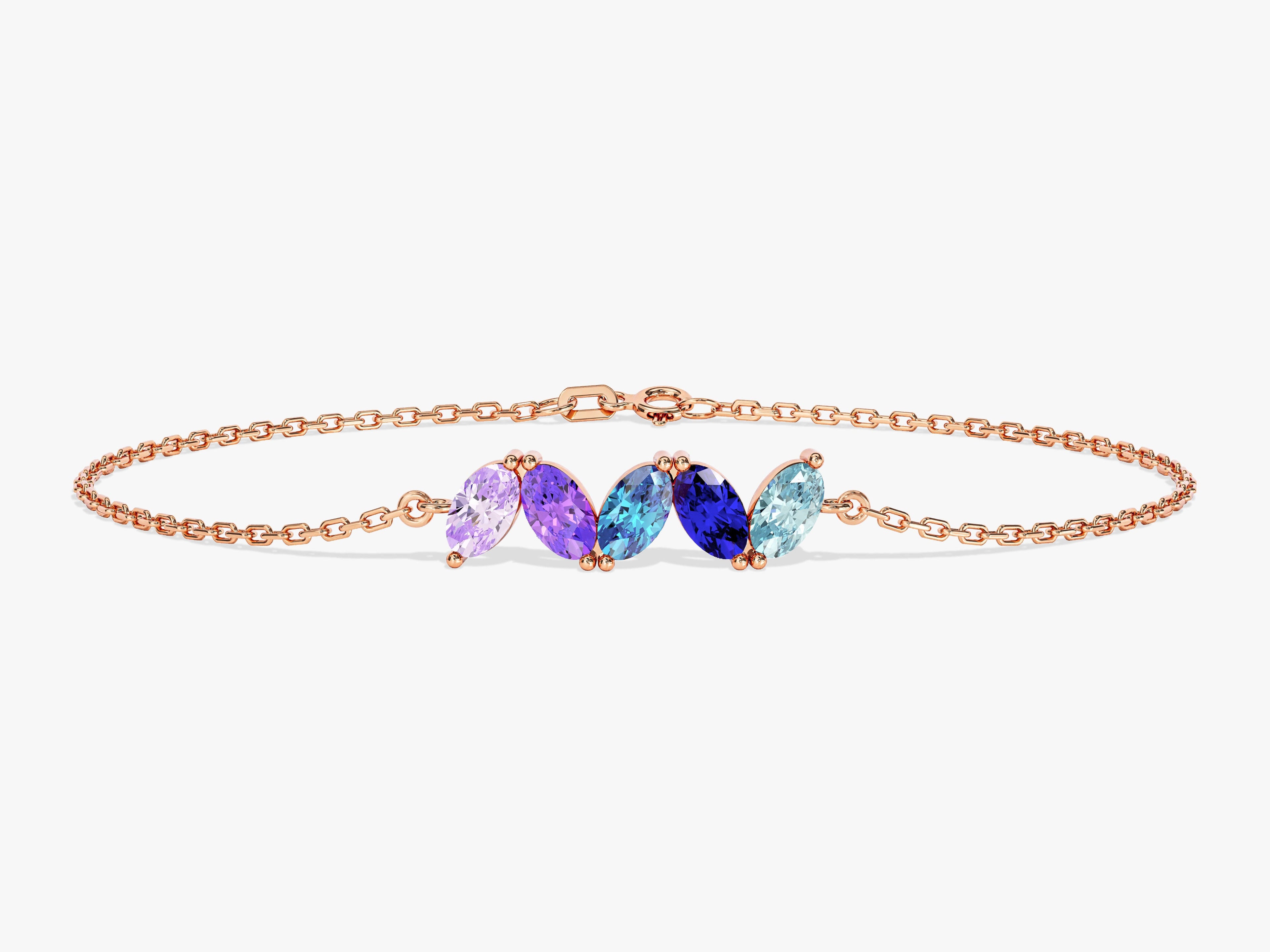 Oval Birthstone Family Bracelet