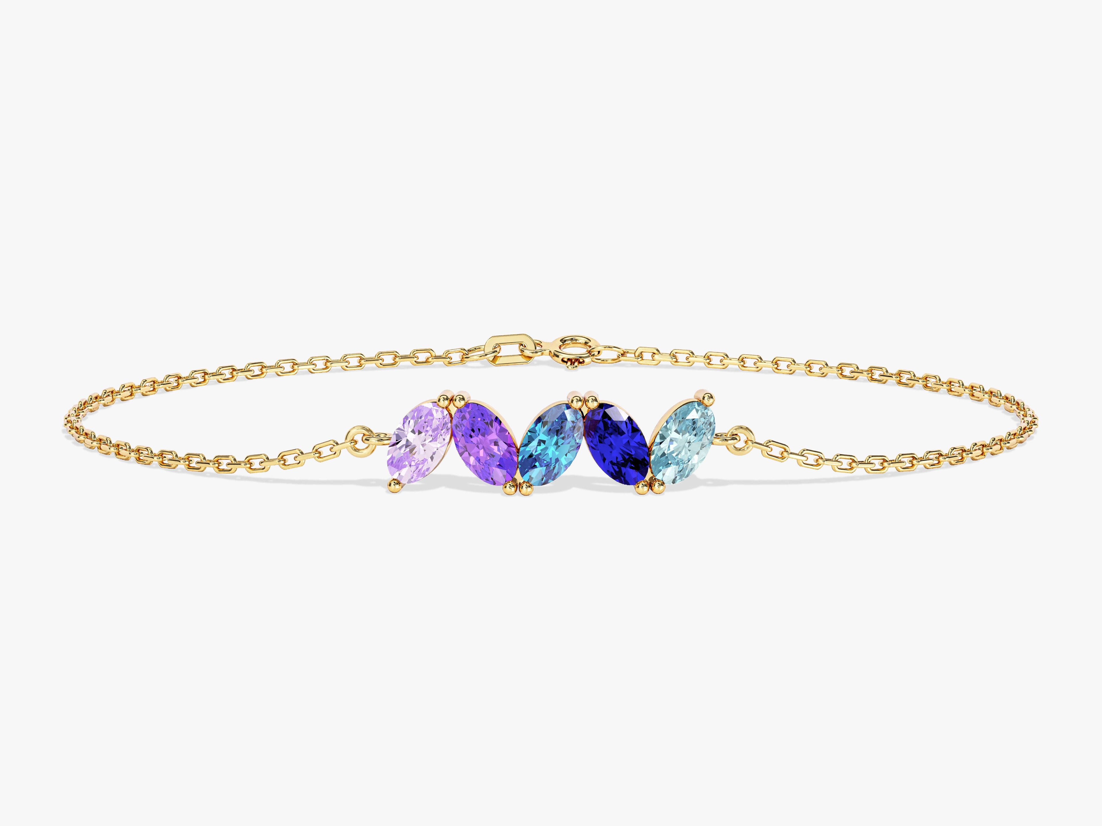 Oval Birthstone Family Bracelet