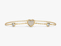 Pave Heart Triple Bracelet