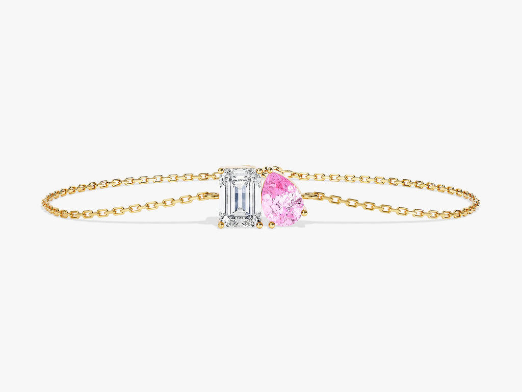 Emerald & Pear Birthstone Bracelet