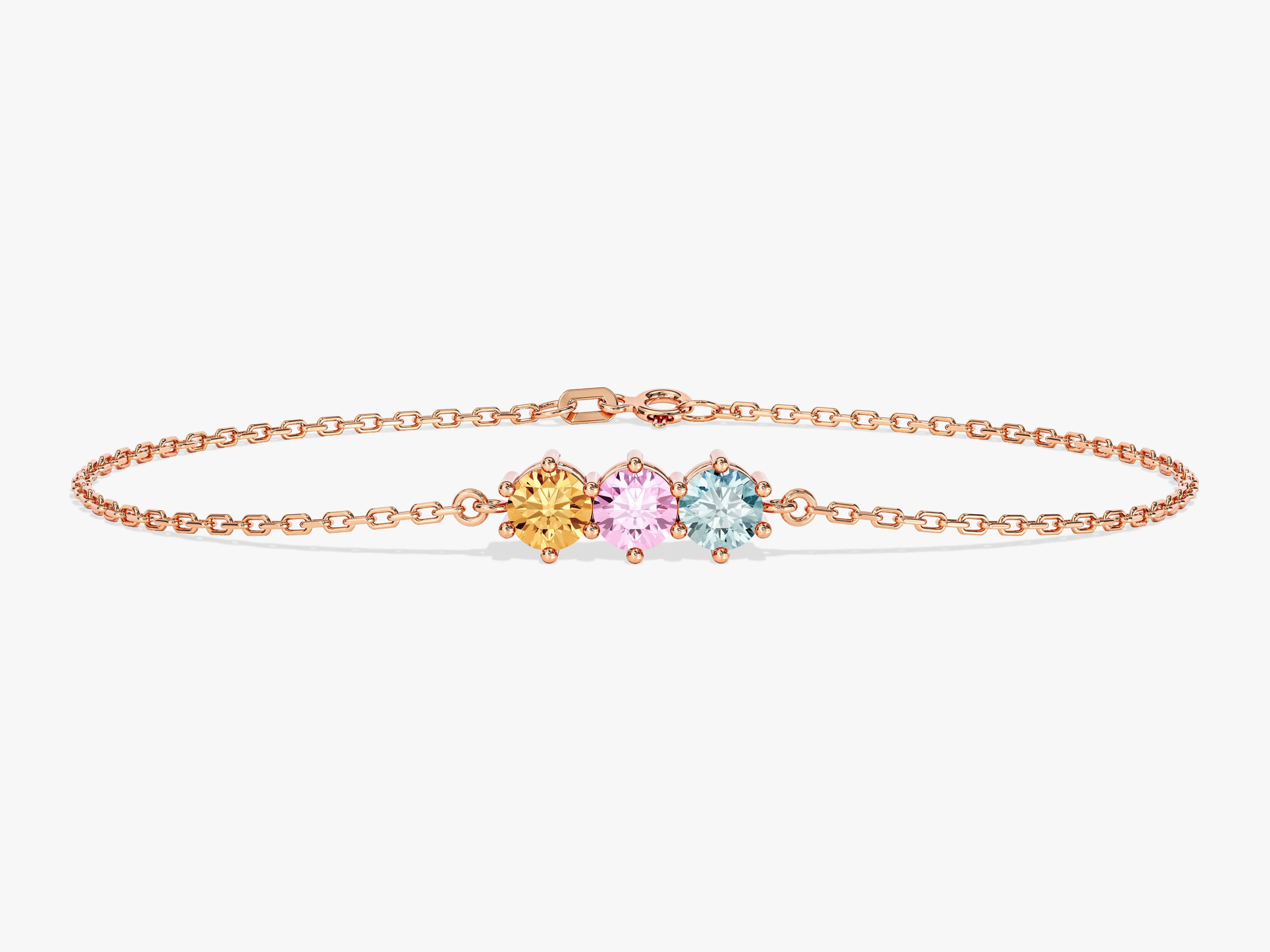 Round-Cut Multi-Stone Birthstone Family Bracelet