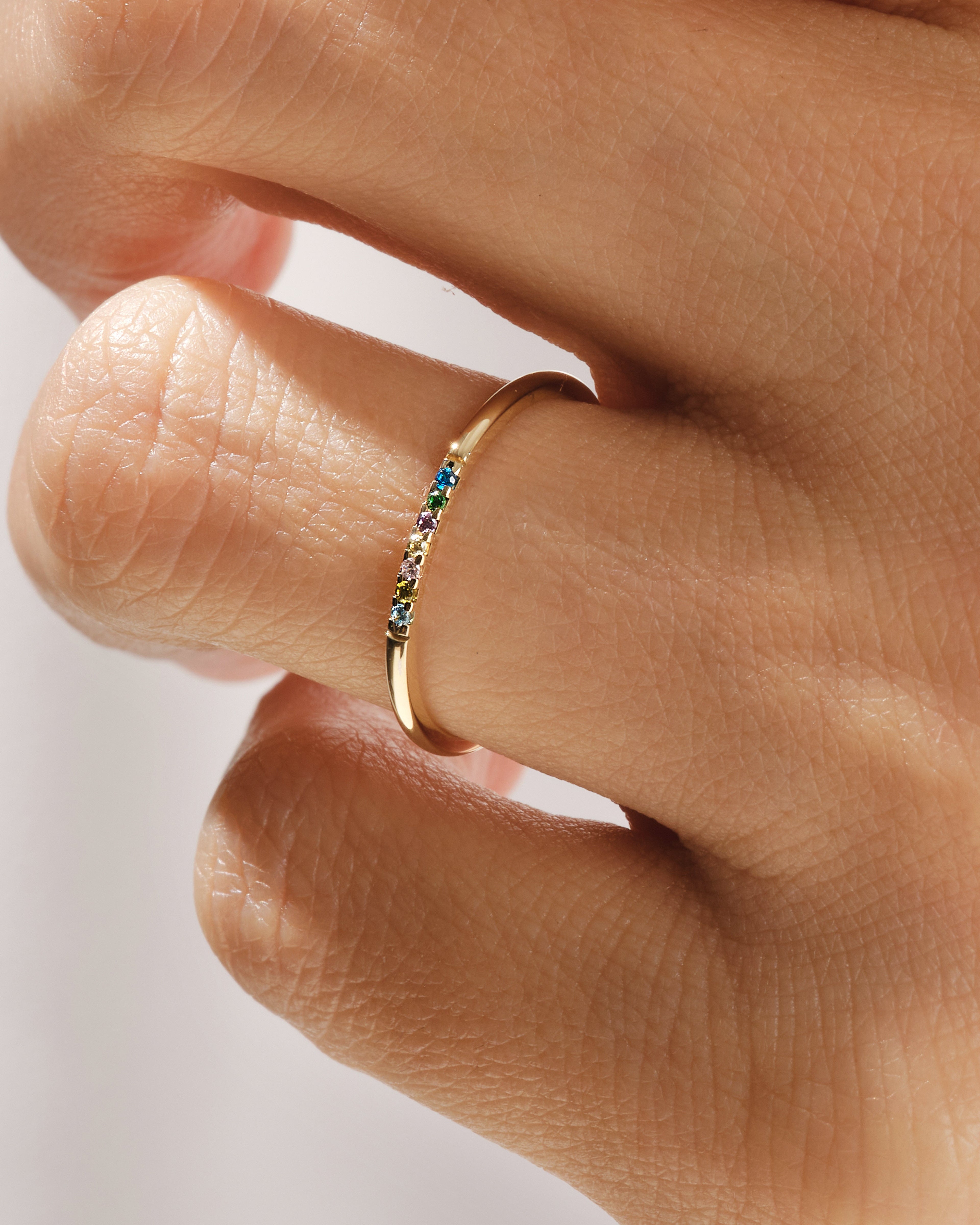 Minimalist Pave Set Birthstone Ring