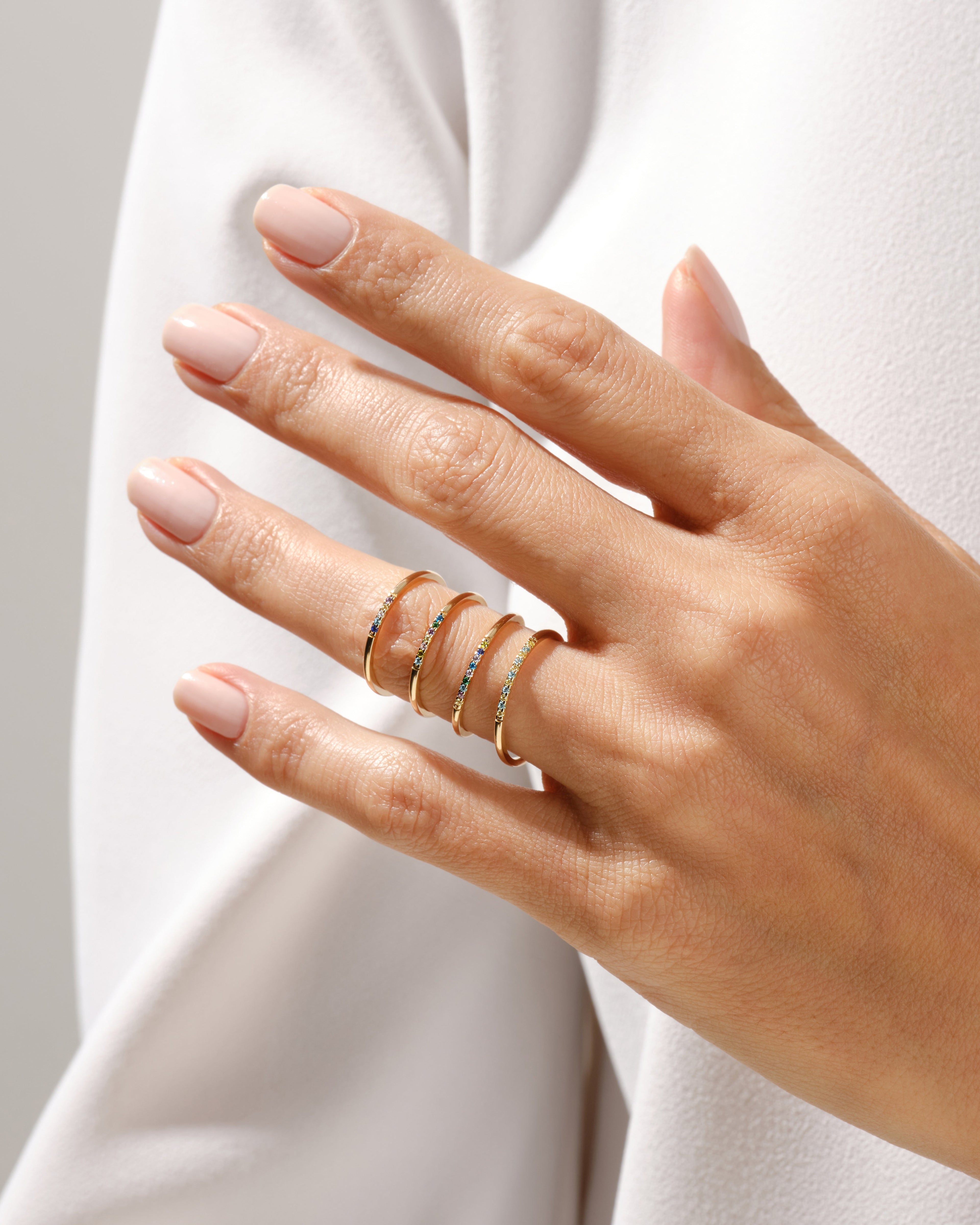 Minimalist Pave Set Birthstone Ring