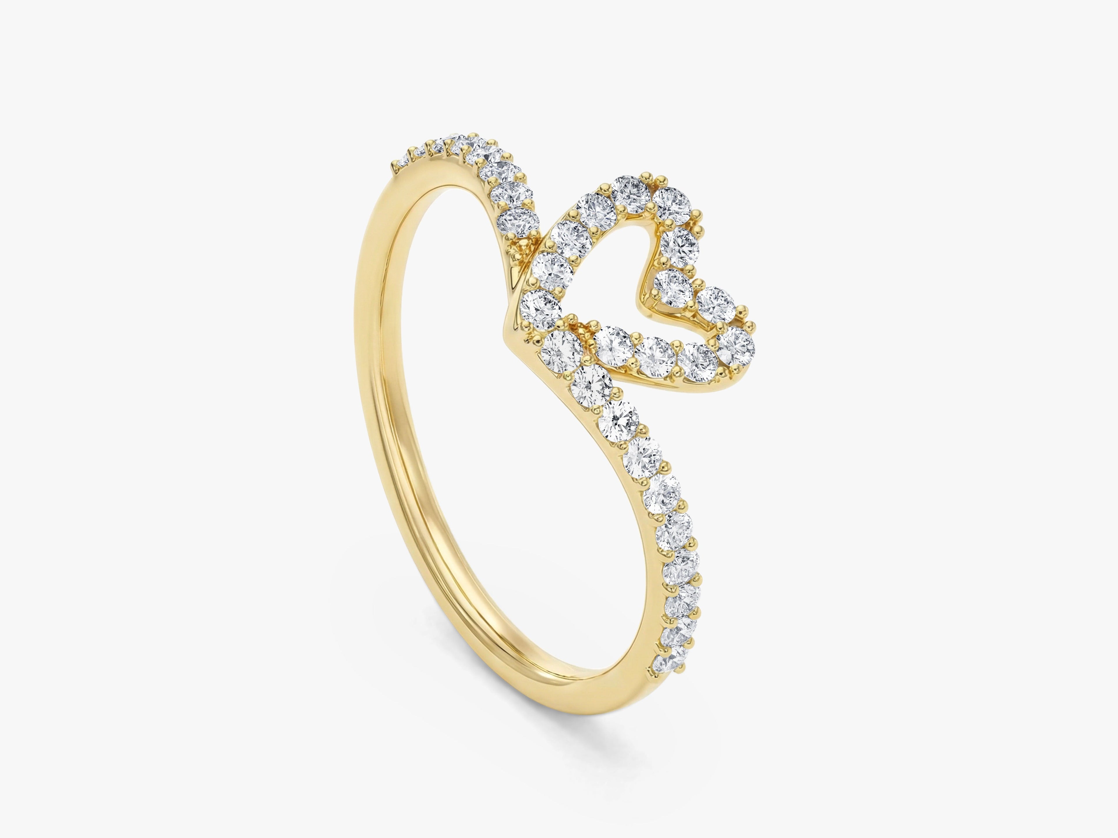 Curved Heart Ring