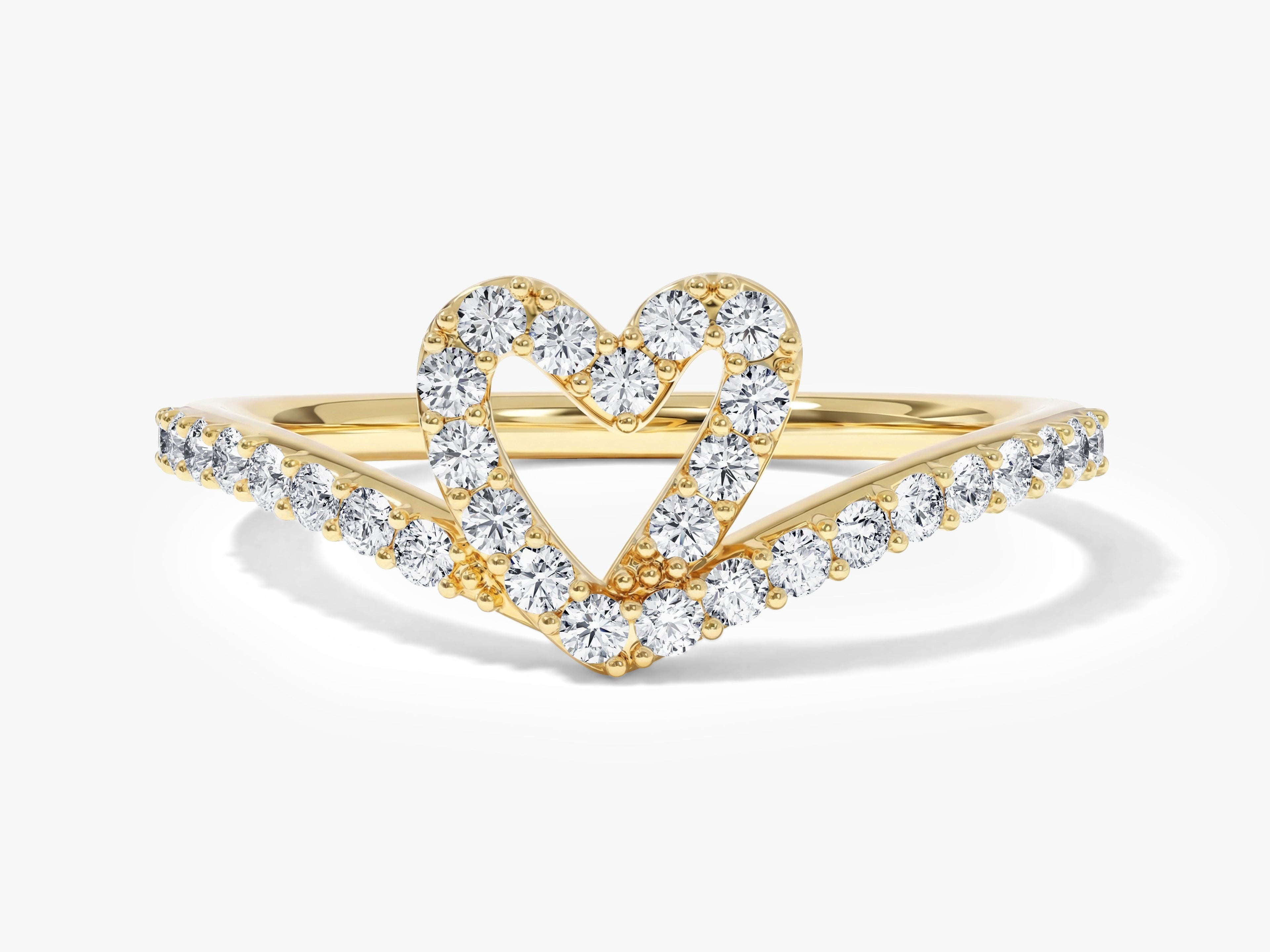 Curved Heart Ring