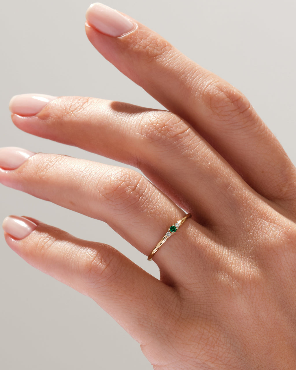 Twisted Three-Stone Birthstone Ring