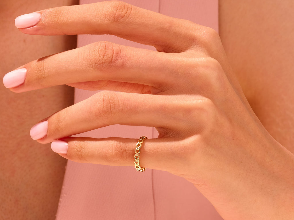 Half Eternity Heart Ring
