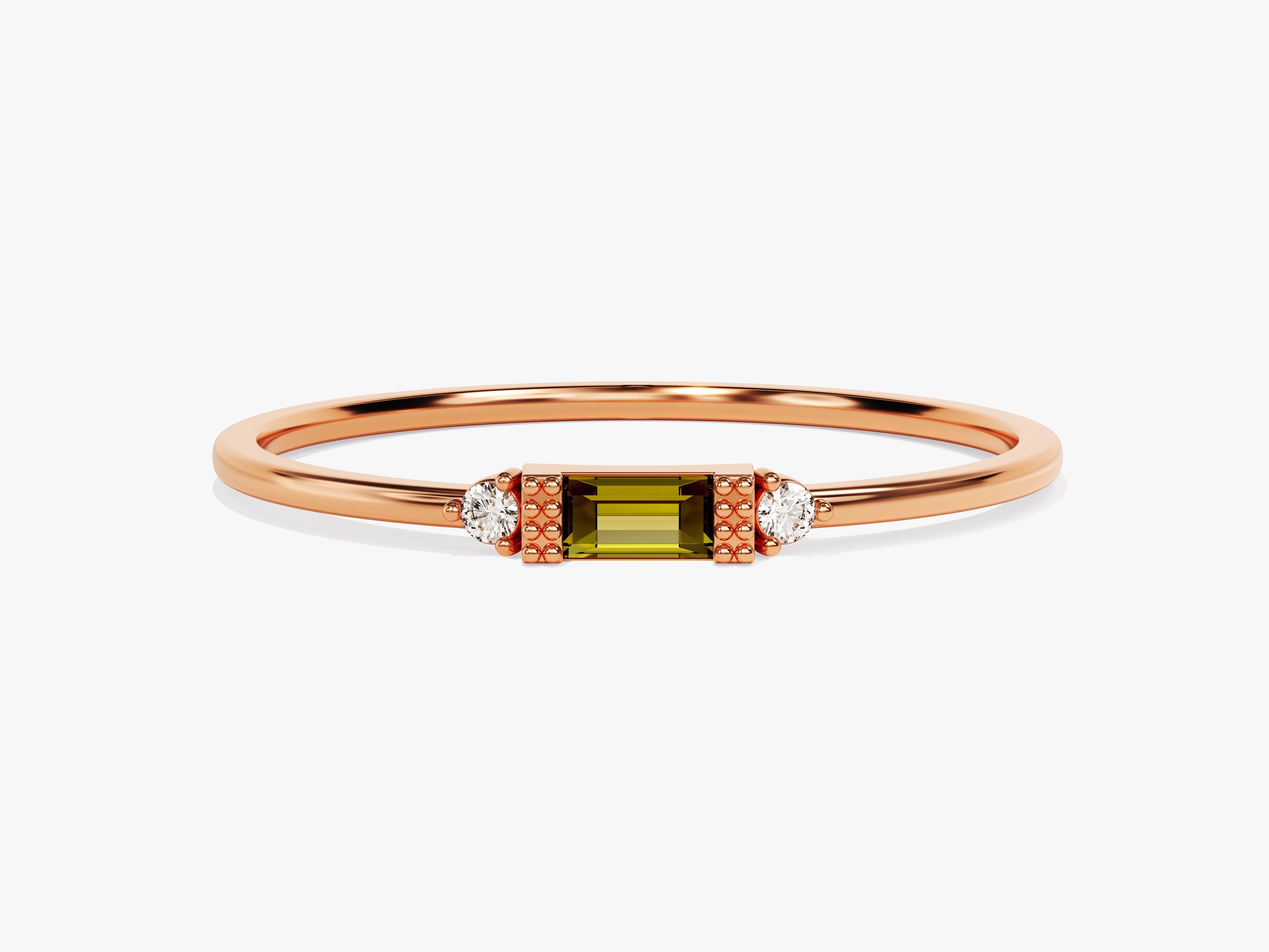 Baguette Cut Birthstone Ring
