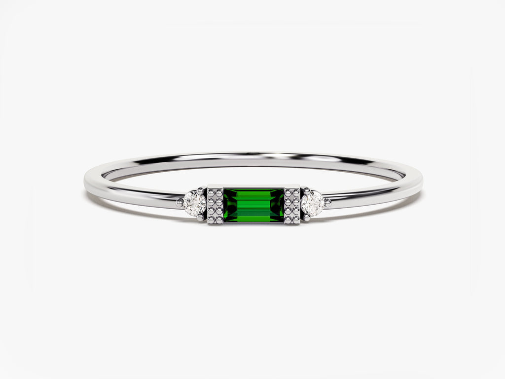 Baguette Cut Birthstone Ring
