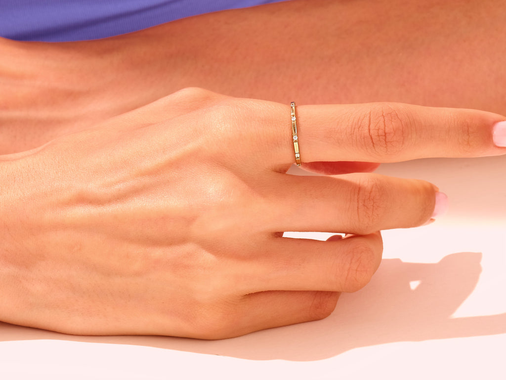 Pave Set Nine-Stone Ring