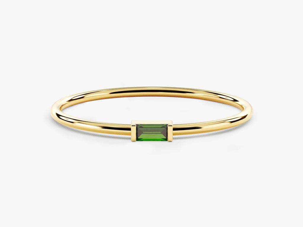 Bezel Set Baguette Birthstone Ring