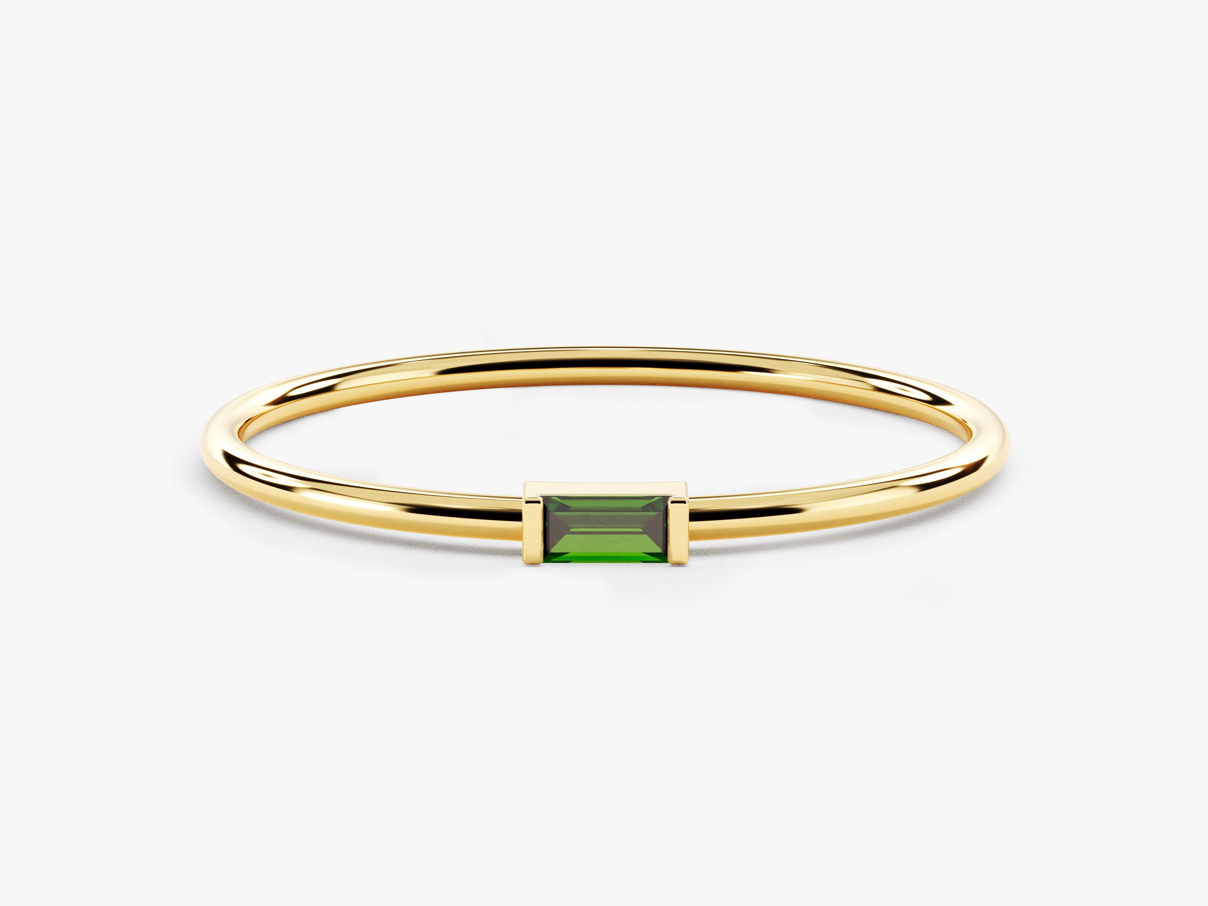 Bezel Set Baguette Birthstone Ring