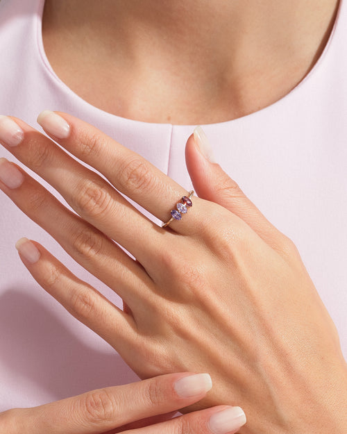 Oval Cut Multi-Stone Birthstone Ring