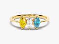 Grandma's Oval Cut Multi-Stone Birthstone Ring in 14k Solid Gold